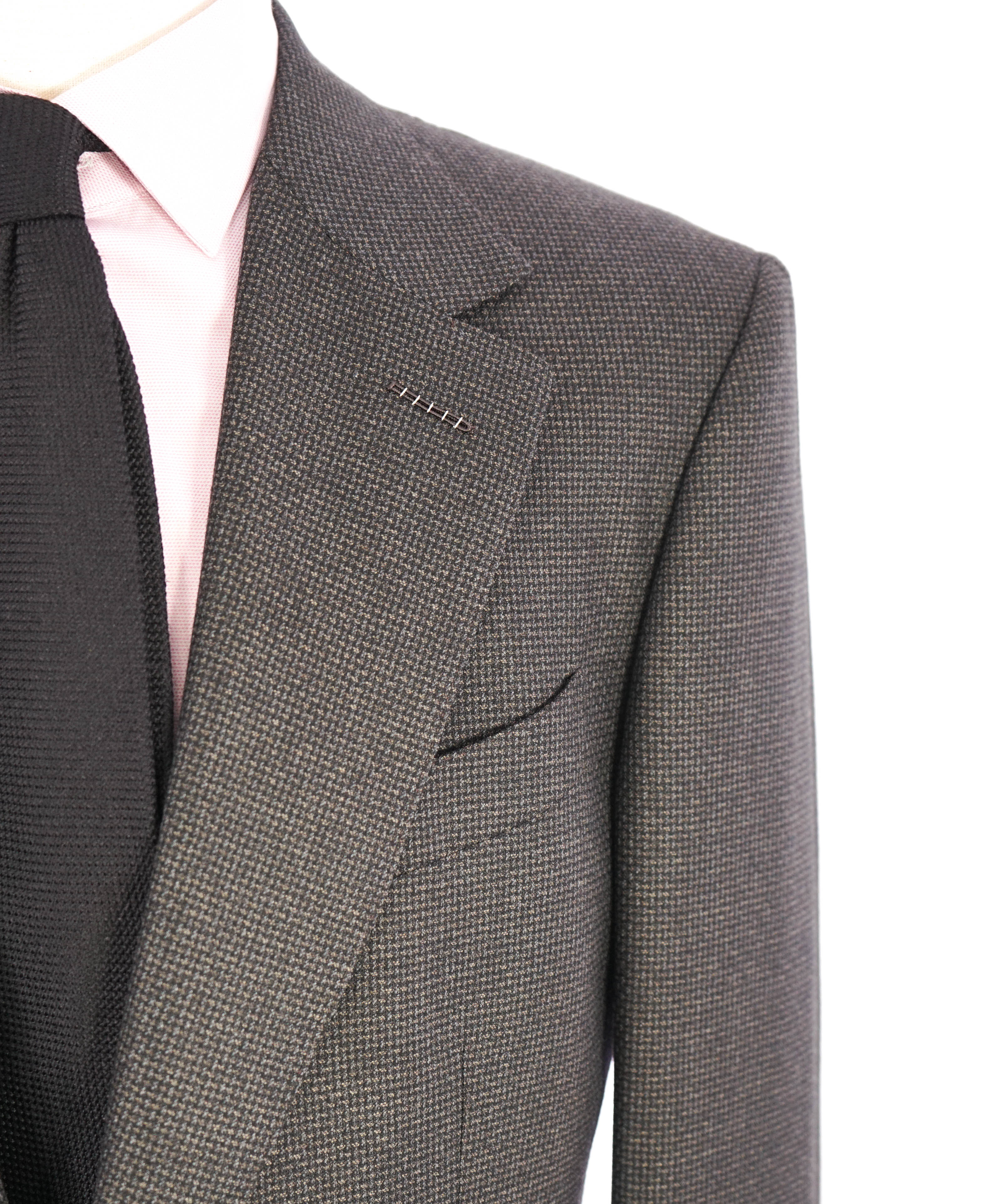 $5,970 TOM FORD - 2-Piece "SHELTON" WIDE NOTCH LAPEL Brown Check Suit - 42L (52EU)