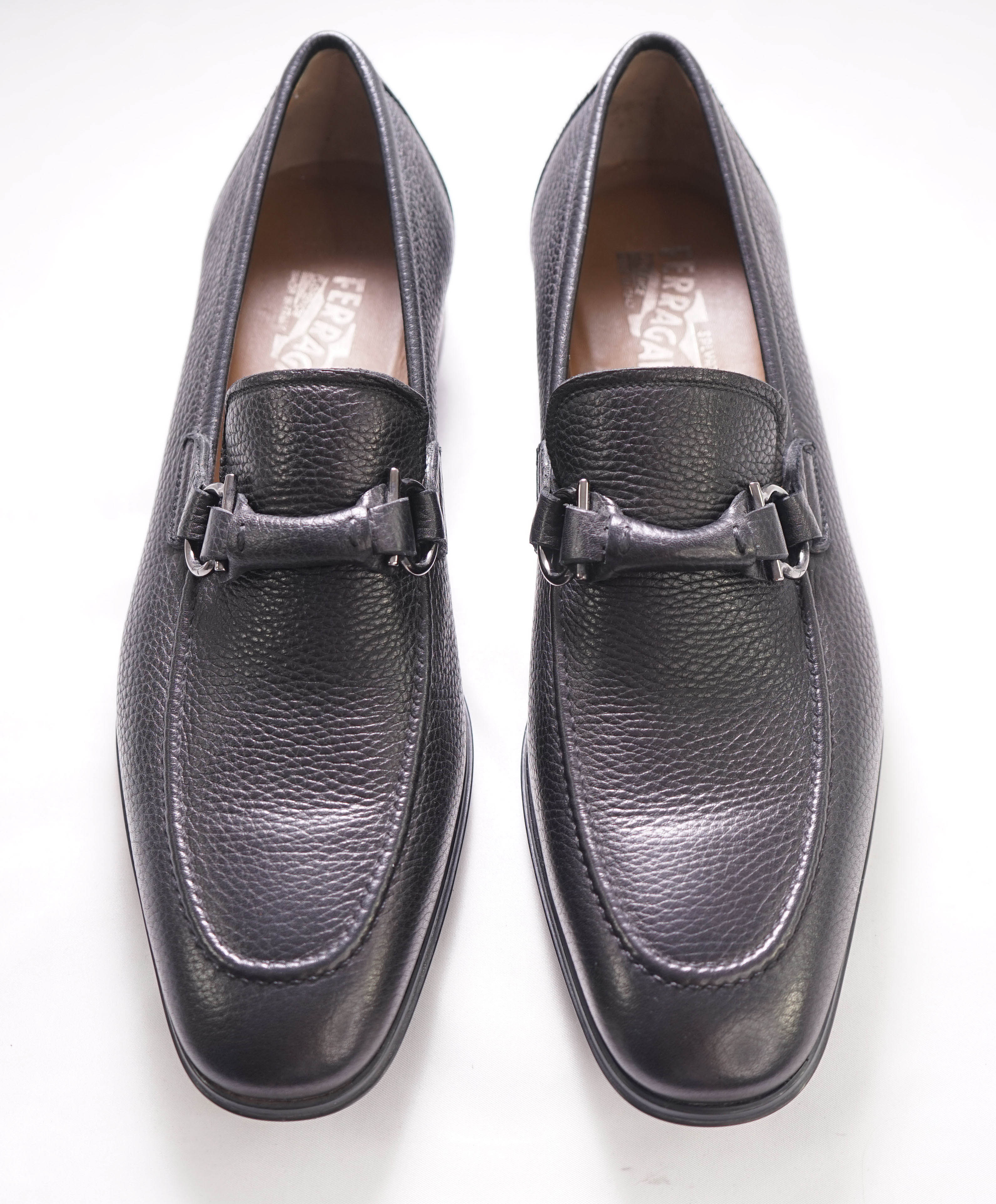 $850 SALVATORE FERRAGAMO - Leather Bit Gancini Brown Slip-On Loafer - 11.5