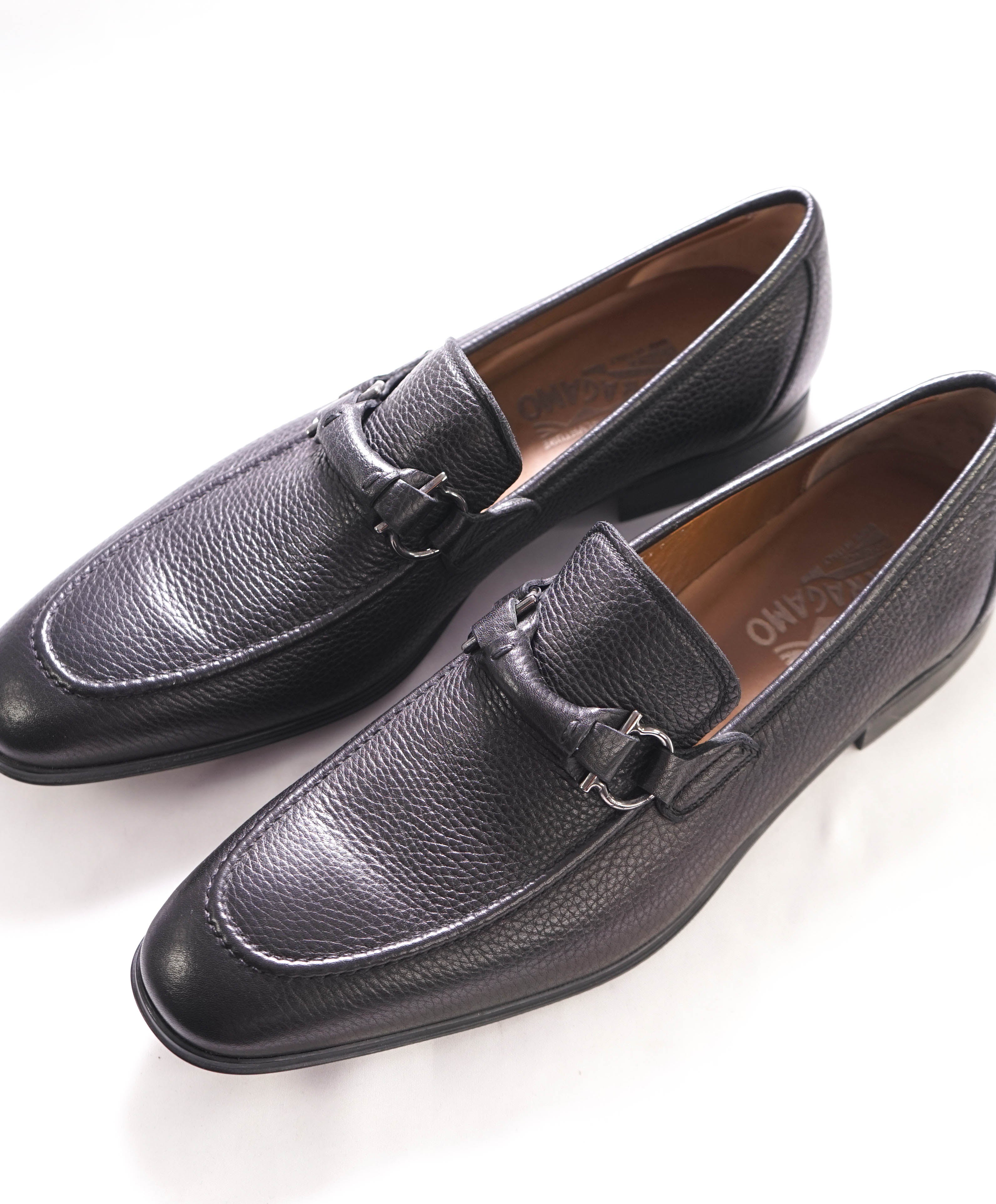 $850 SALVATORE FERRAGAMO - Leather Bit Gancini Brown Slip-On Loafer - 11.5