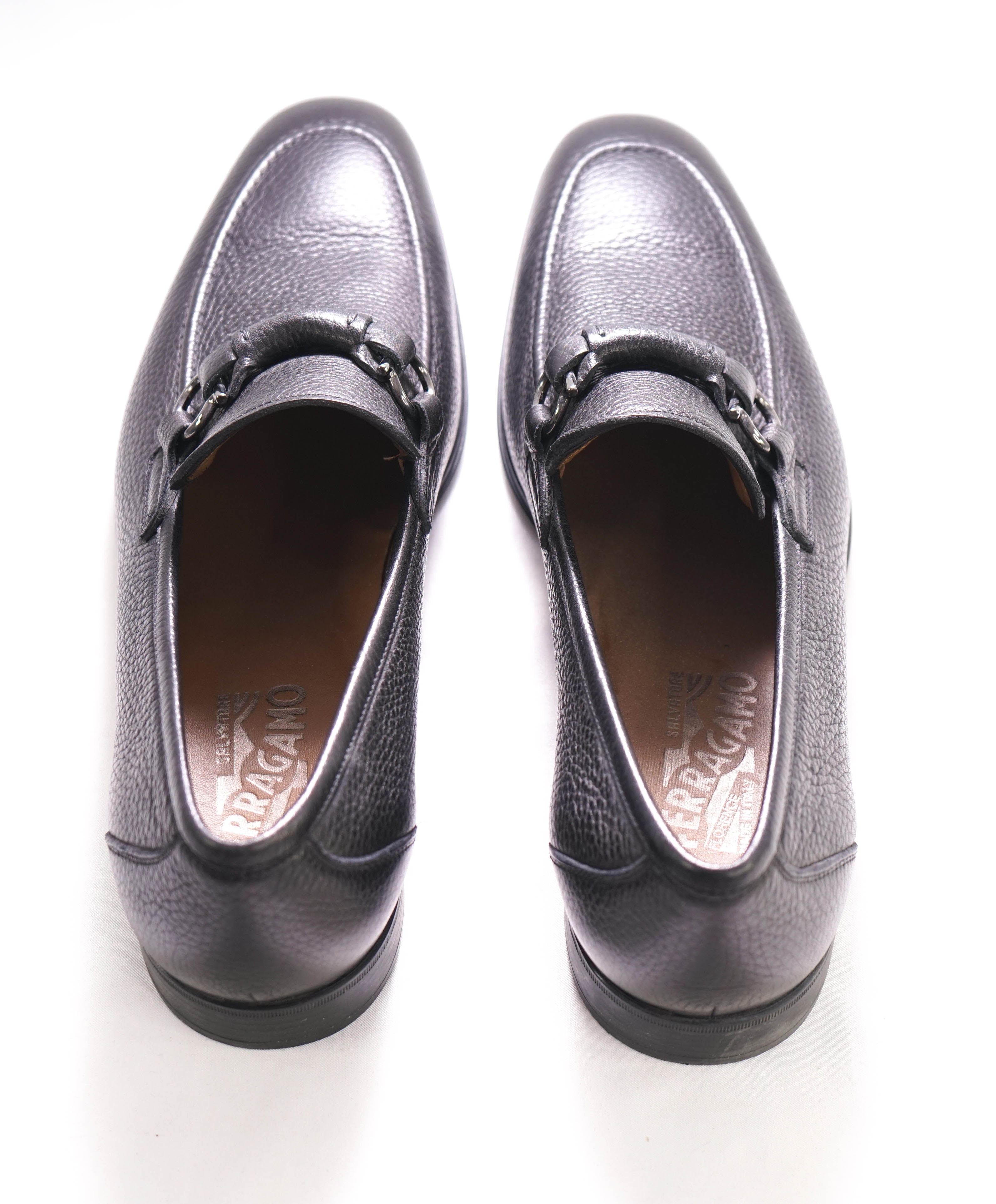 $850 SALVATORE FERRAGAMO - Leather Bit Gancini Brown Slip-On Loafer - 11.5