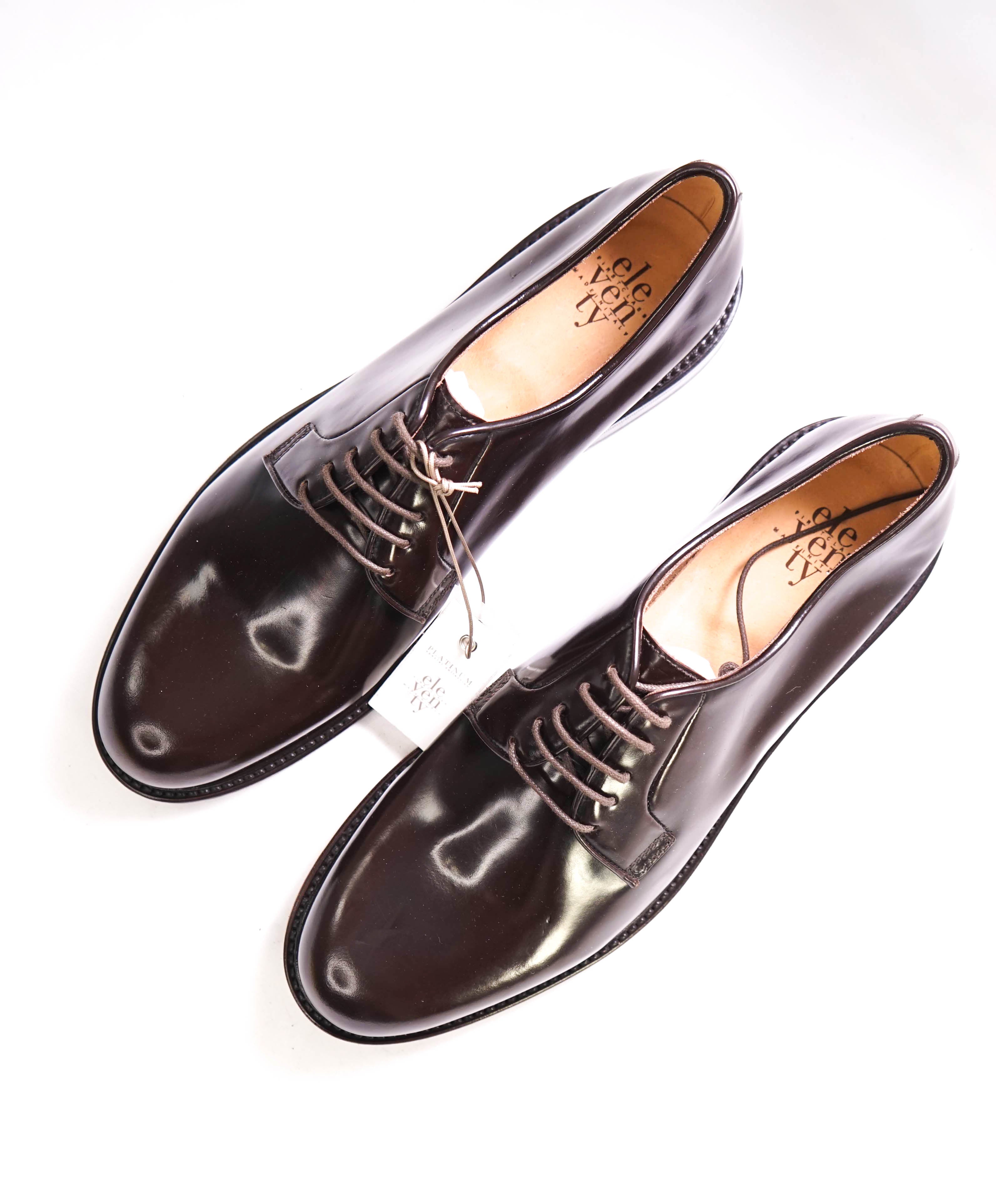 $895 ELEVENTY - Brown Derby Brunello Dress Shoes High Gloss - 11 US (44EU)