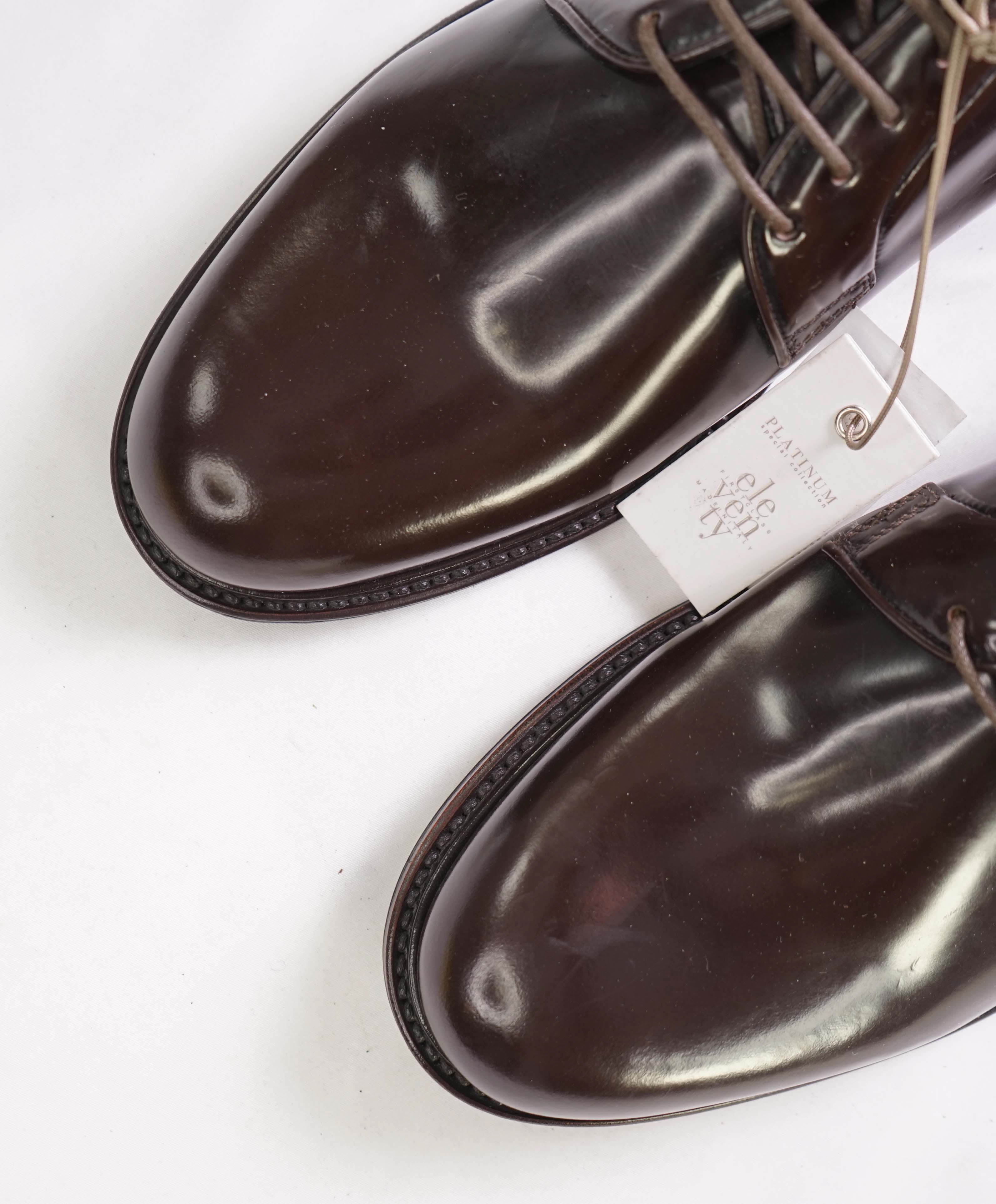 $895 ELEVENTY - Brown Derby Brunello Dress Shoes High Gloss - 11 US (44EU)