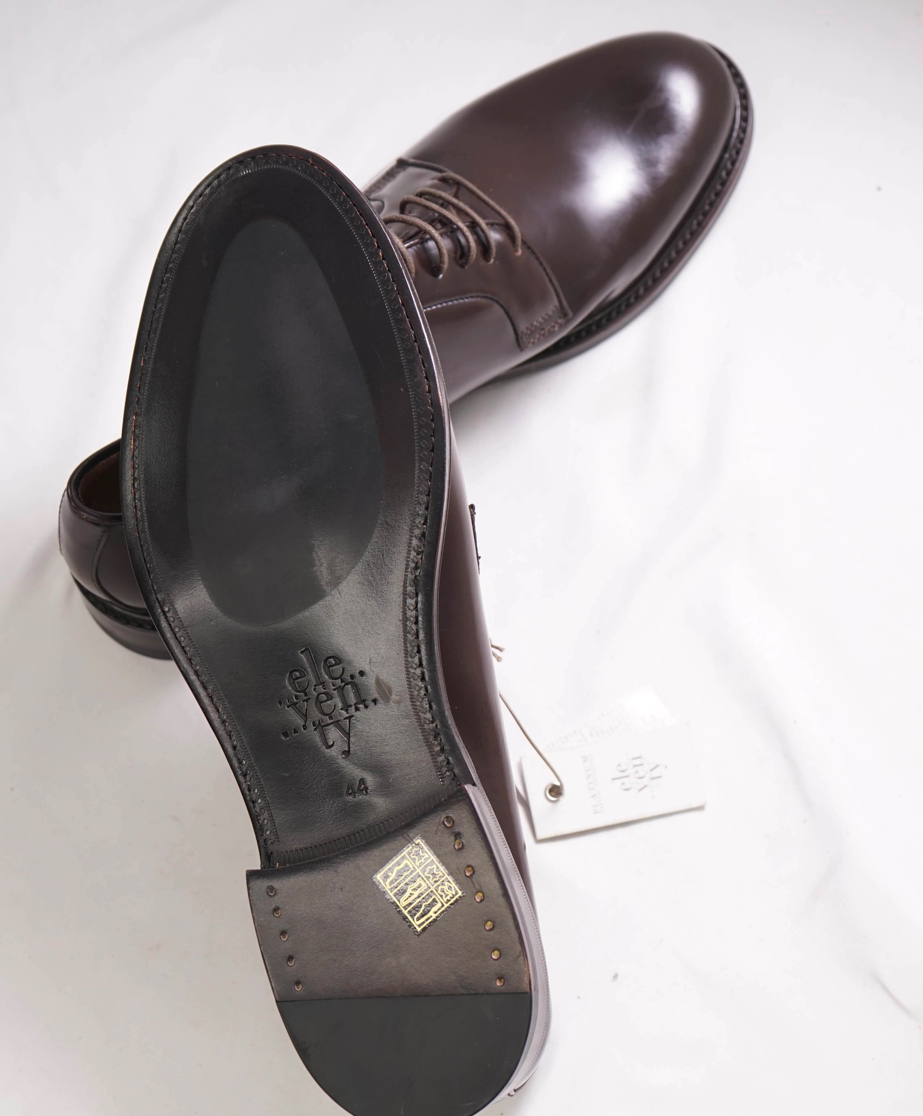 $895 ELEVENTY - Brown Derby Brunello Dress Shoes High Gloss - 11 US (44EU)