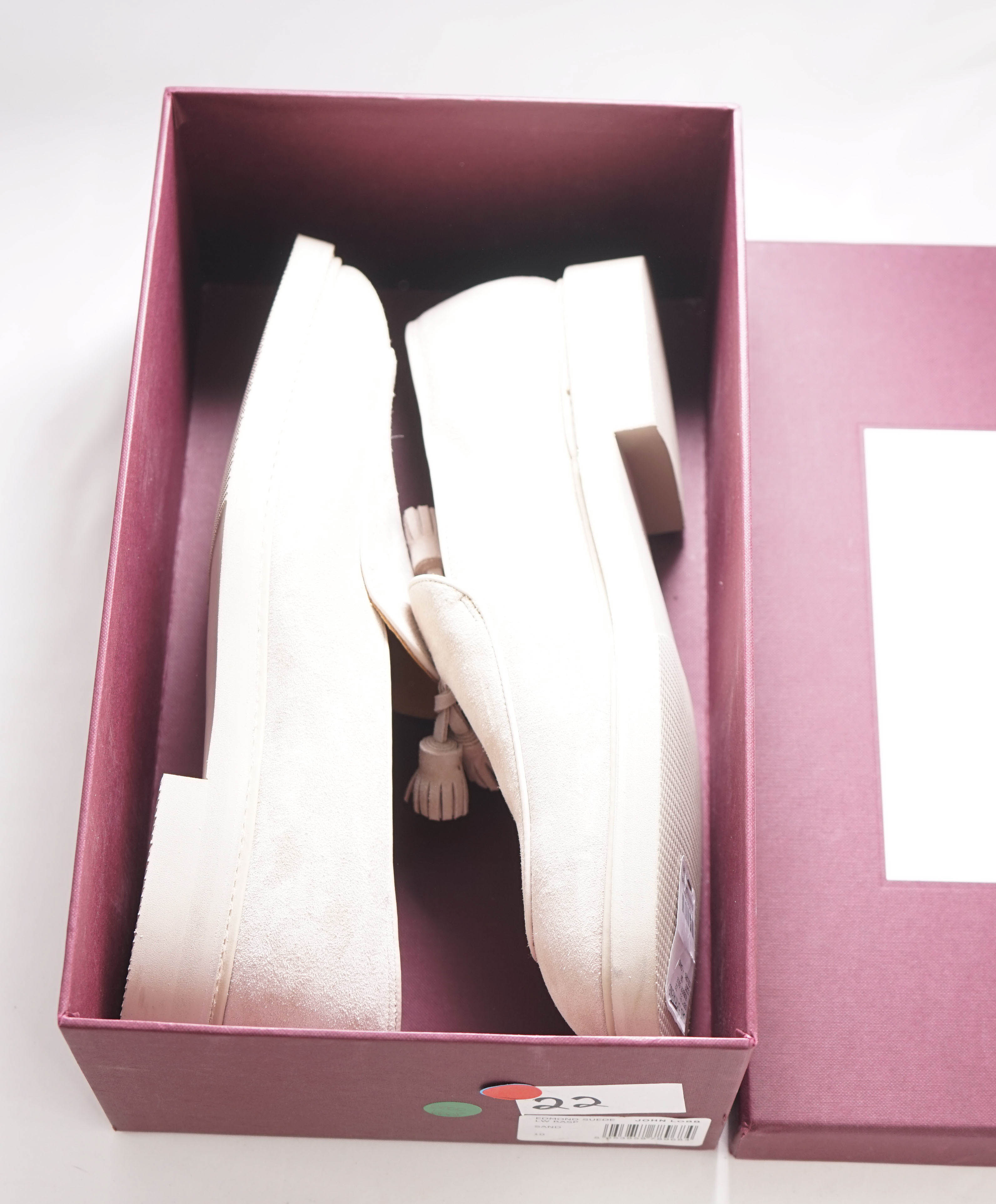 $1,730 JOHN LOBB - "EDMOND" Sand Suede Tassel Loafers - 11 US (10 EU)