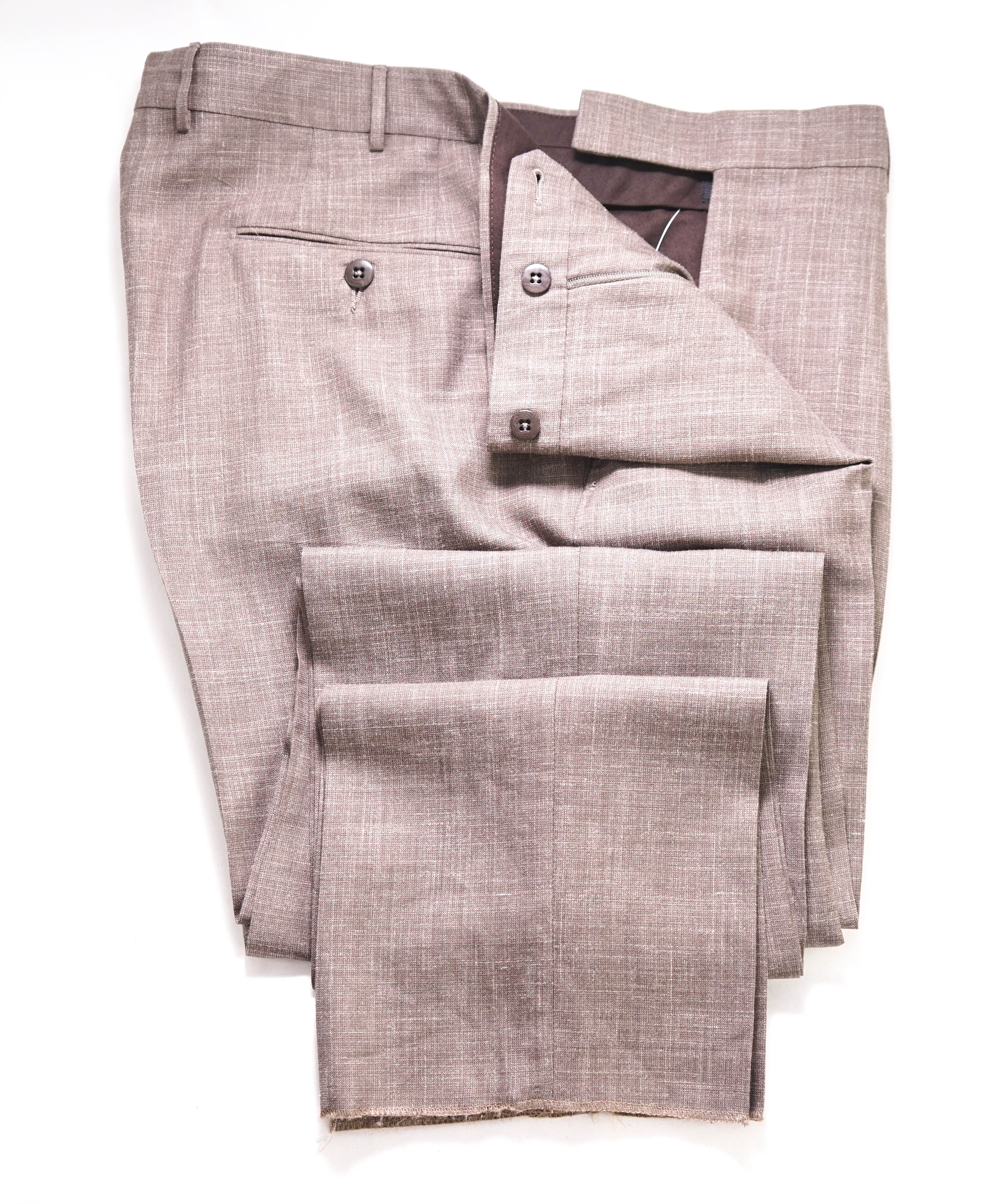 $750 ERMENEGILDO ZEGNA - "TROFEO SUMMER" Silk/Wool/Linen Dress Pants- 37W (54EU)