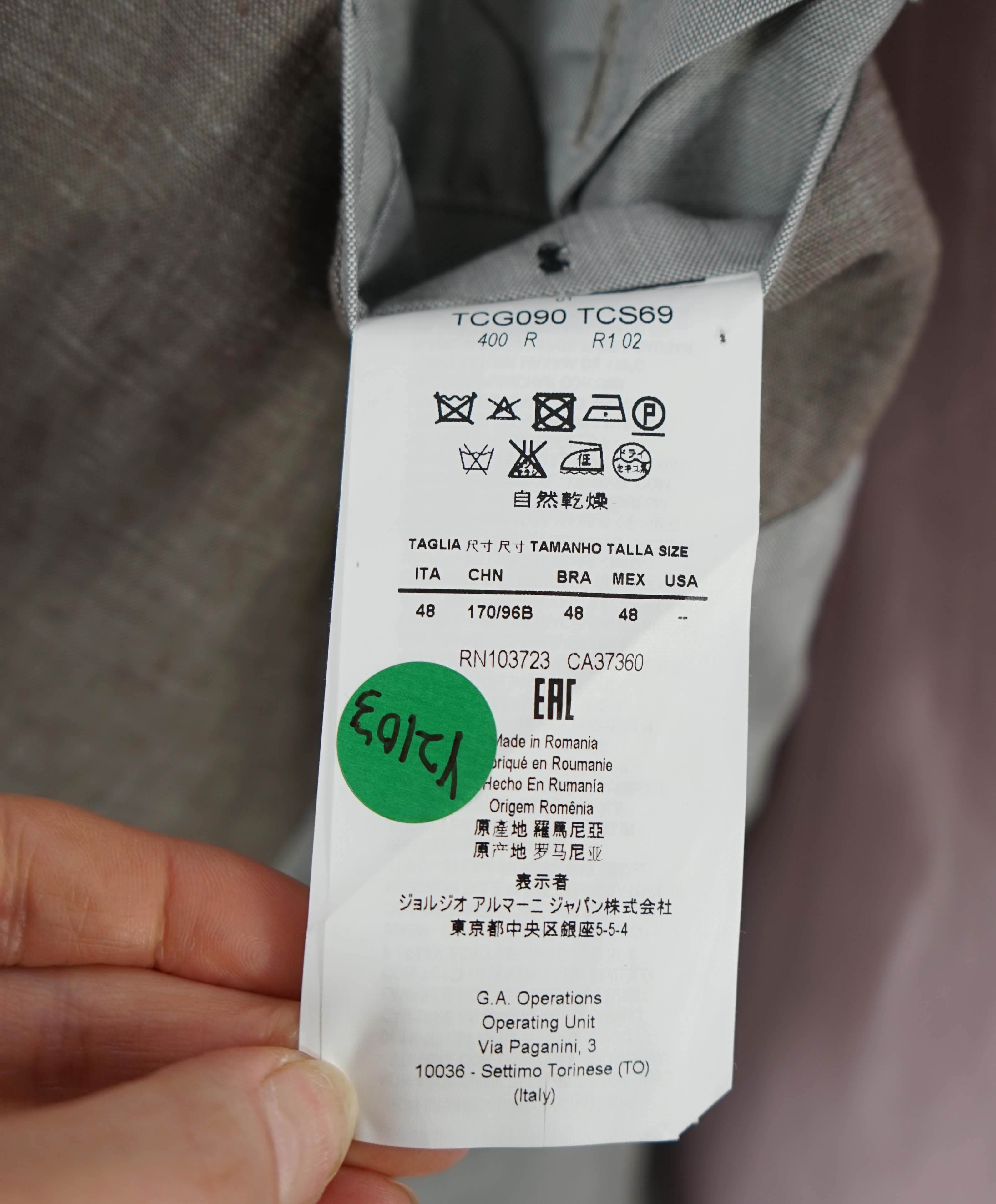 ARMANI COLLEZIONI - Neutral Brown DOUBLE BREASTED Semi-Lined Linen Blazer - 38R