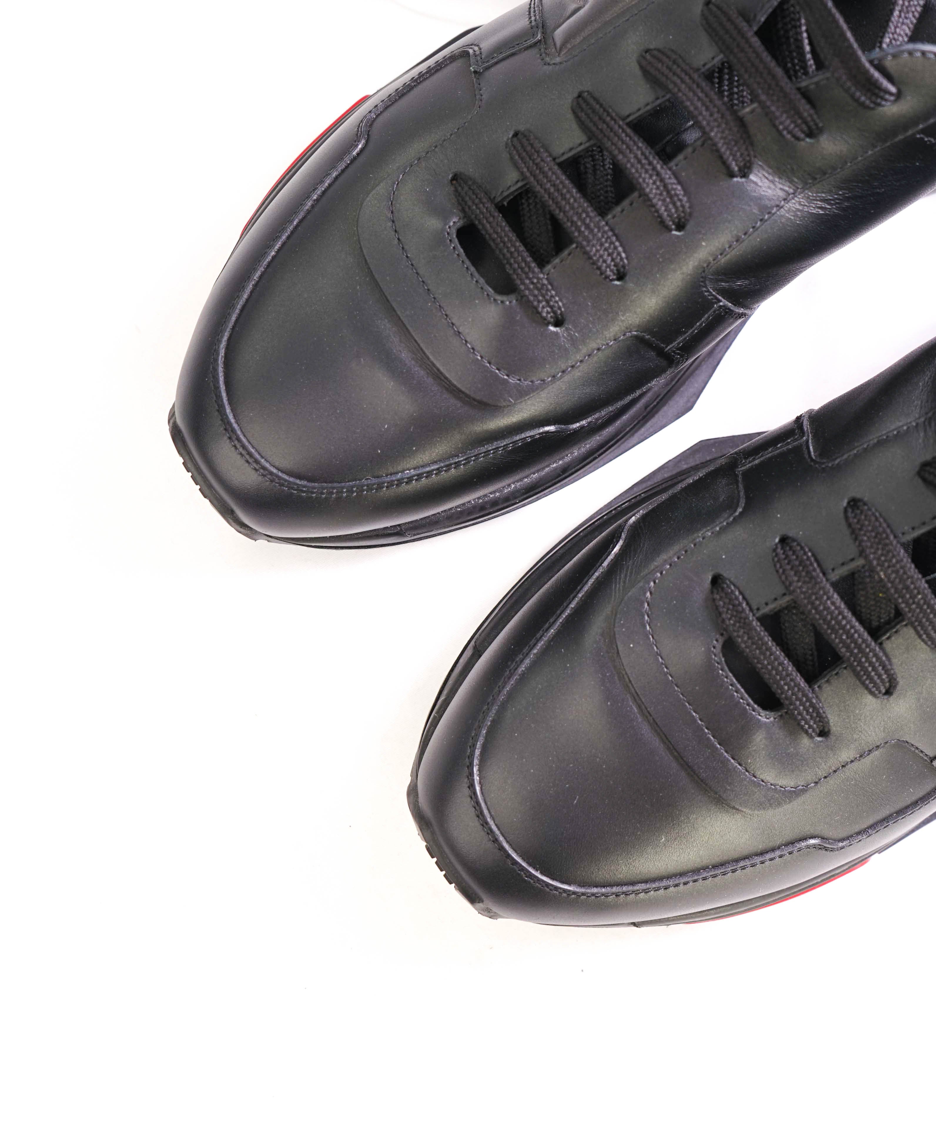 $995 SALVATORE FERRAGAMO - *GANCINI* Black/Gold Sneaker - 9 MUS