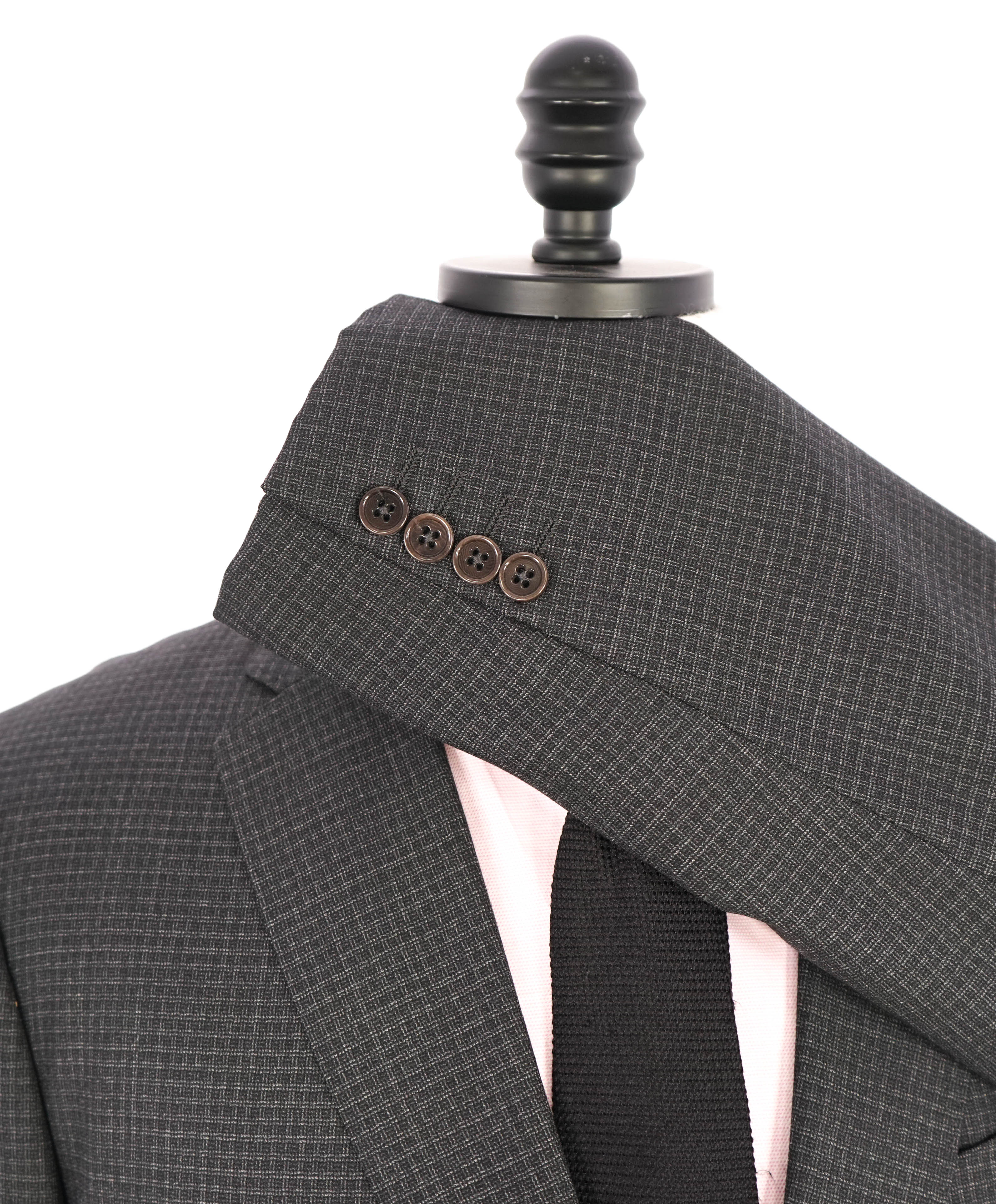 ARMANI COLLEZIONI - “M Line” Micro-Check Basket Weave Gray Suit - 42L