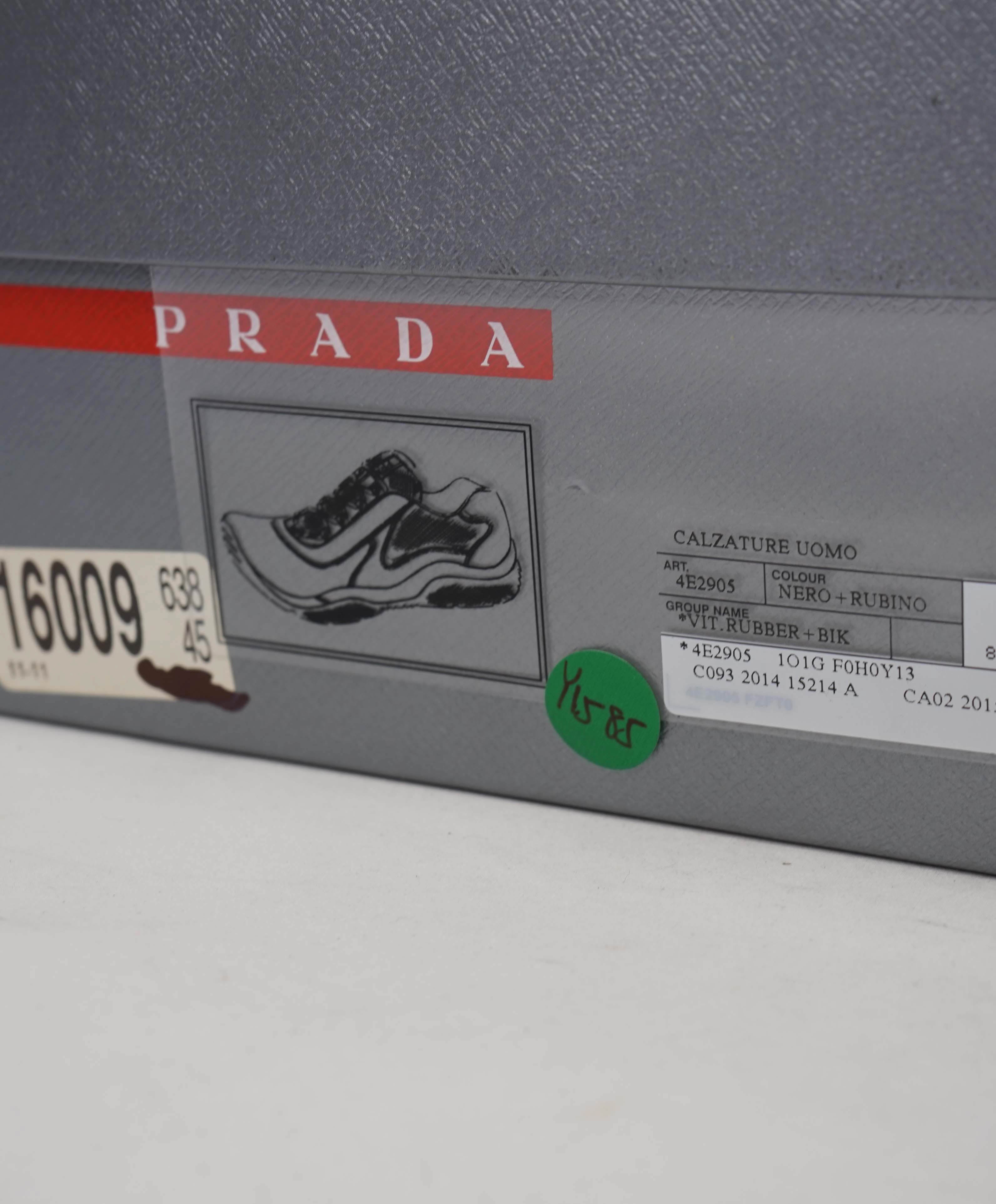 $895 PRADA - "PUNTA ALA" *LINEA ROSSA* Black/Red Sneaker - 12 US (11 Prada)