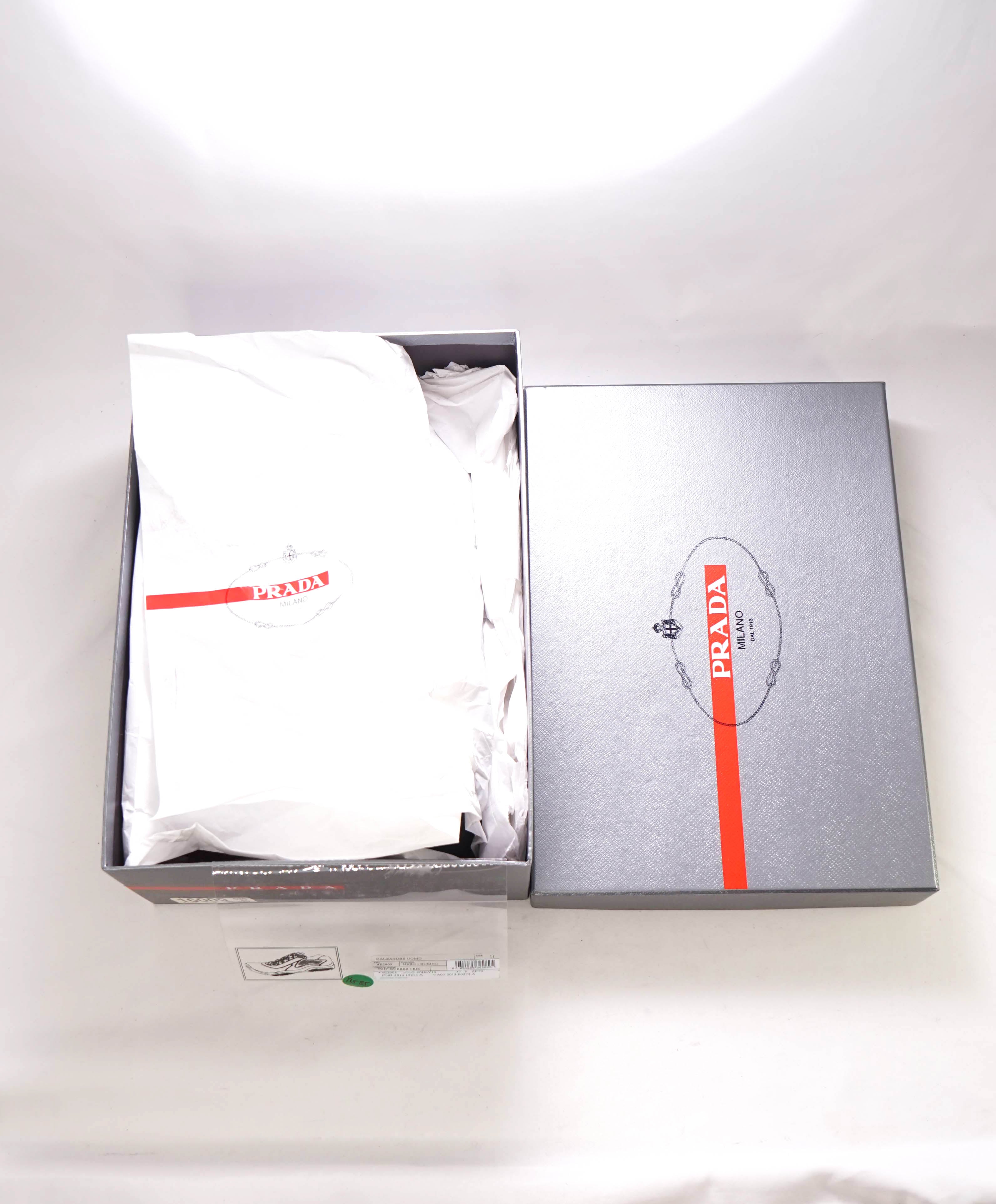 $895 PRADA - "PUNTA ALA" *LINEA ROSSA* Black/Red Sneaker - 12 US (11 Prada)