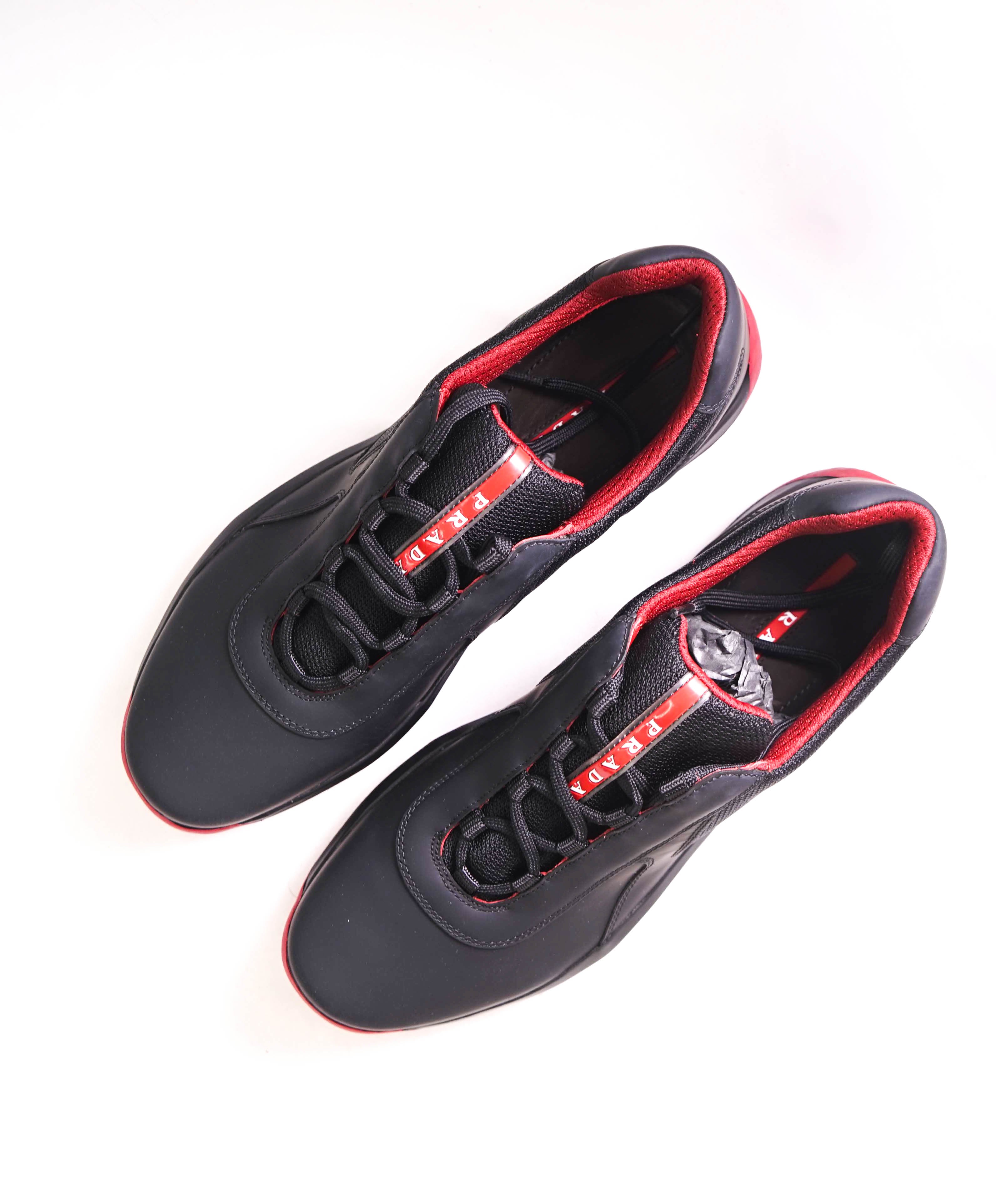 $895 PRADA - "PUNTA ALA" *LINEA ROSSA* Black/Red Sneaker - 12 US (11 Prada)