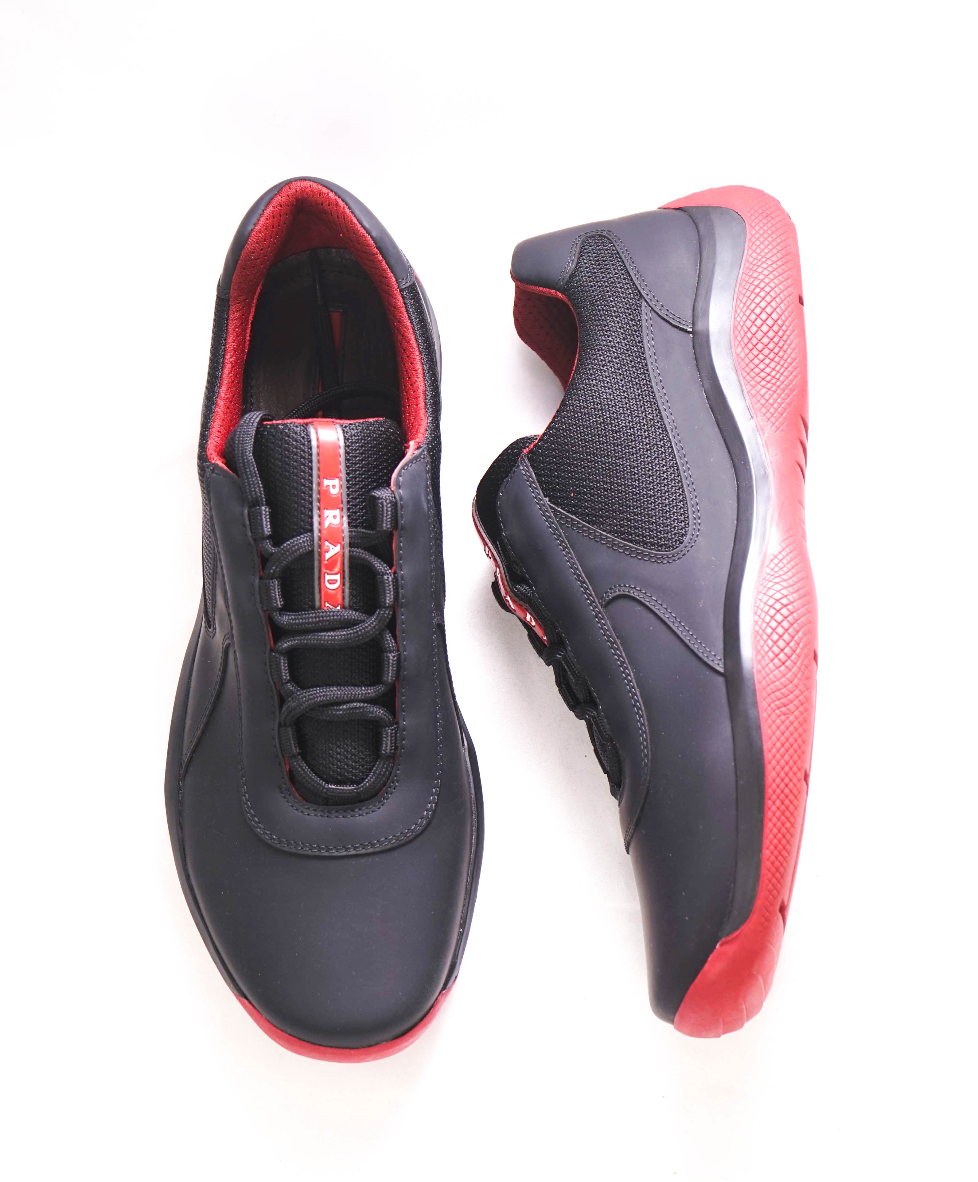 $895 PRADA - "PUNTA ALA" *LINEA ROSSA* Black/Red Sneaker - 12 US (11 Prada)