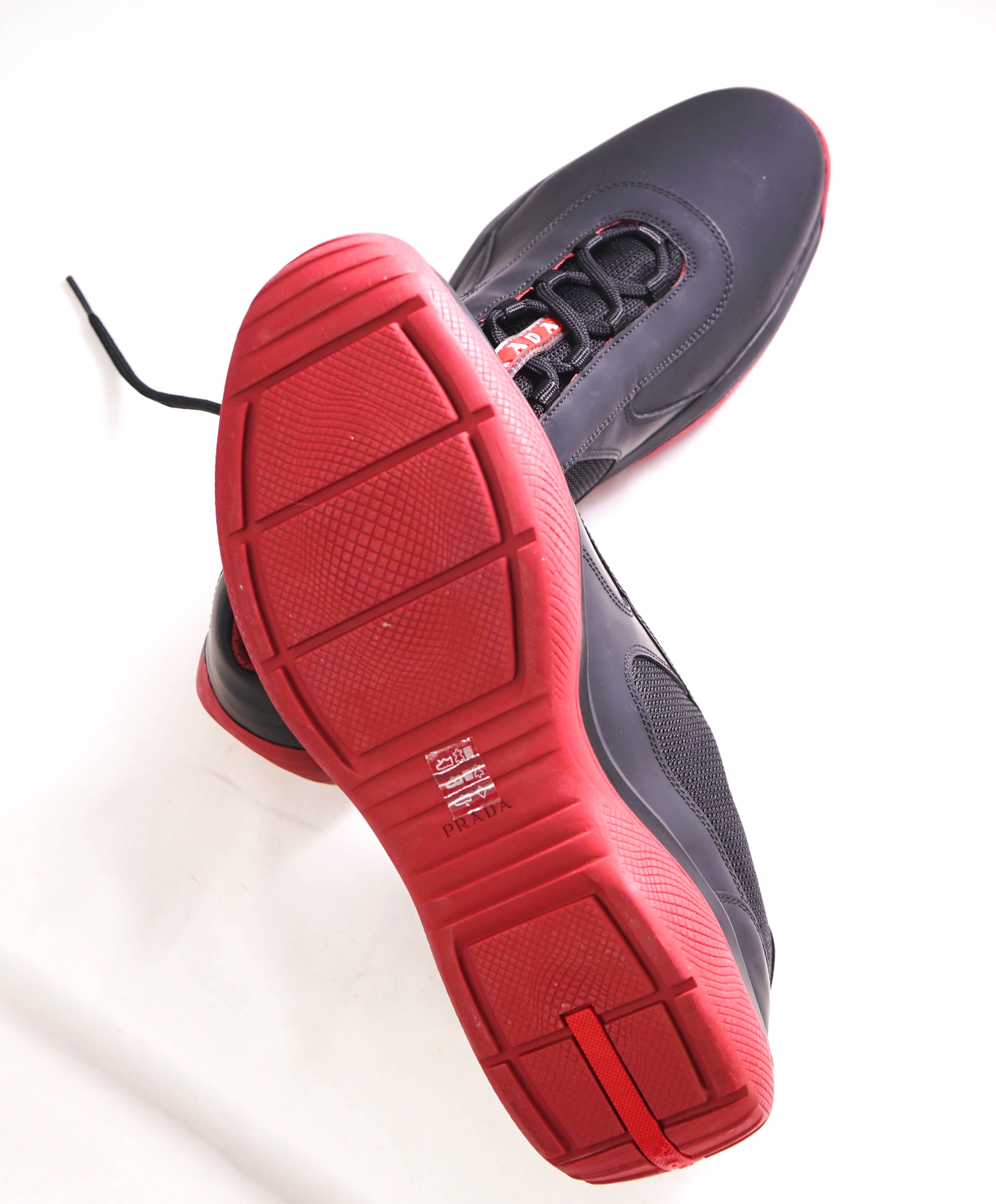 $895 PRADA - "PUNTA ALA" *LINEA ROSSA* Black/Red Sneaker - 12 US (11 Prada)
