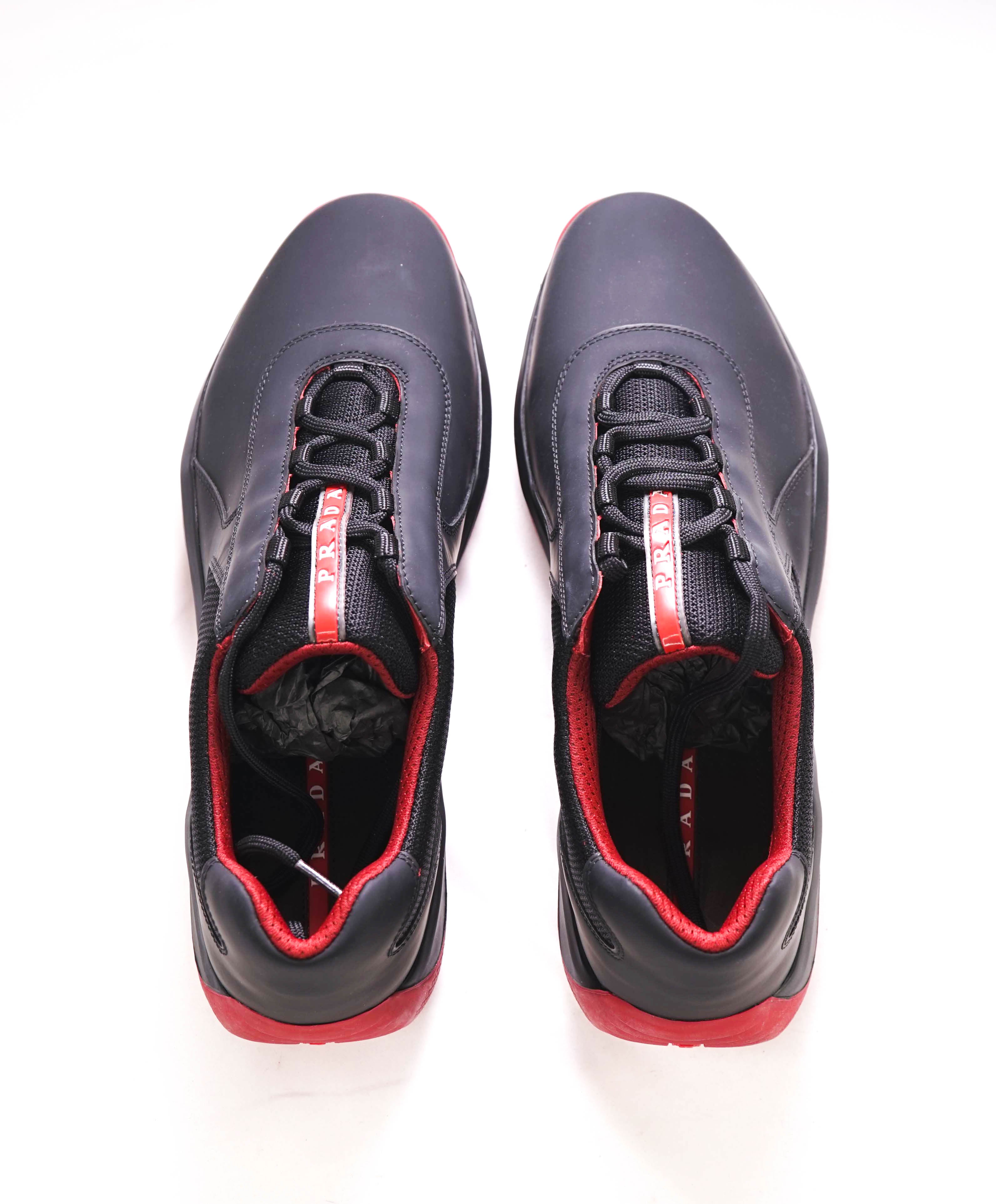 $895 PRADA - "PUNTA ALA" *LINEA ROSSA* Black/Red Sneaker - 12 US (11 Prada)