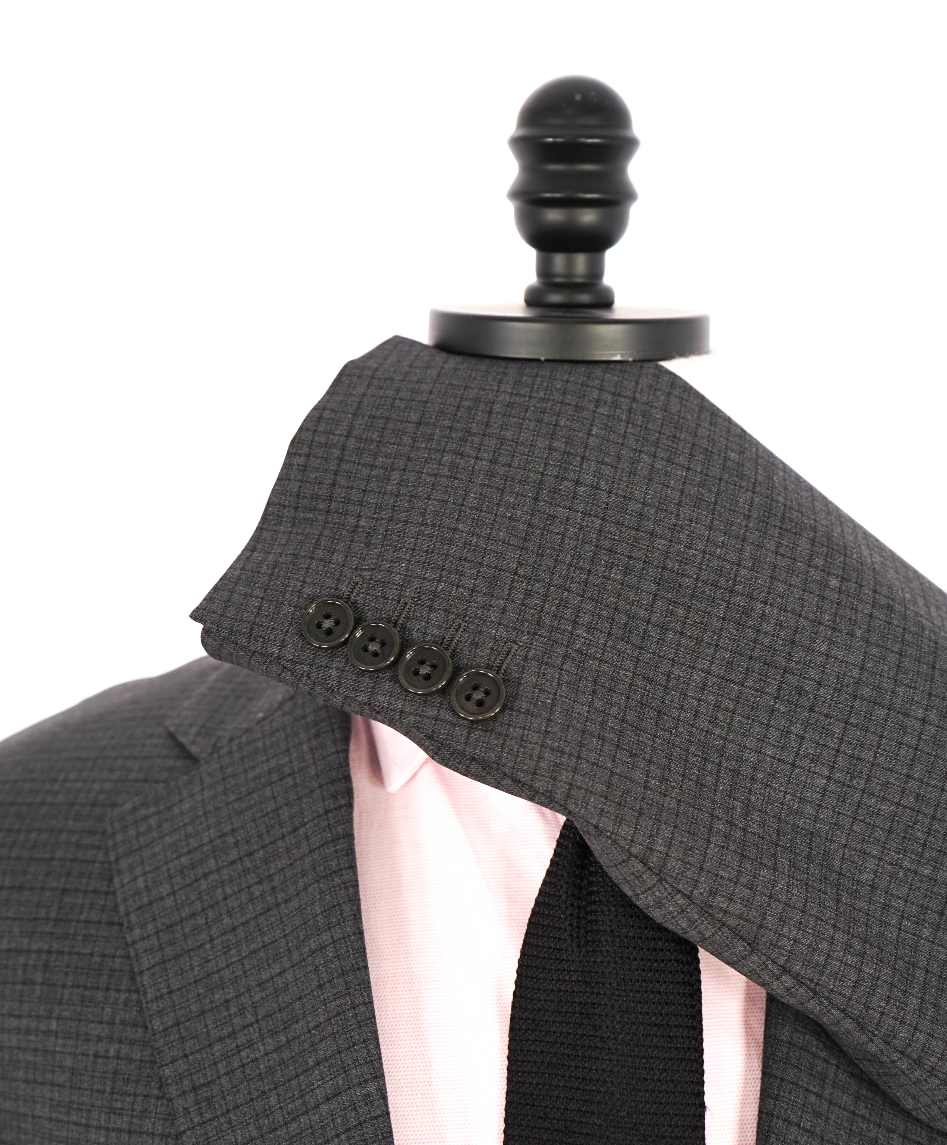 ARMANI COLLEZIONI - “G Line” Micro-Check Basket Weave Gray Suit - 40R