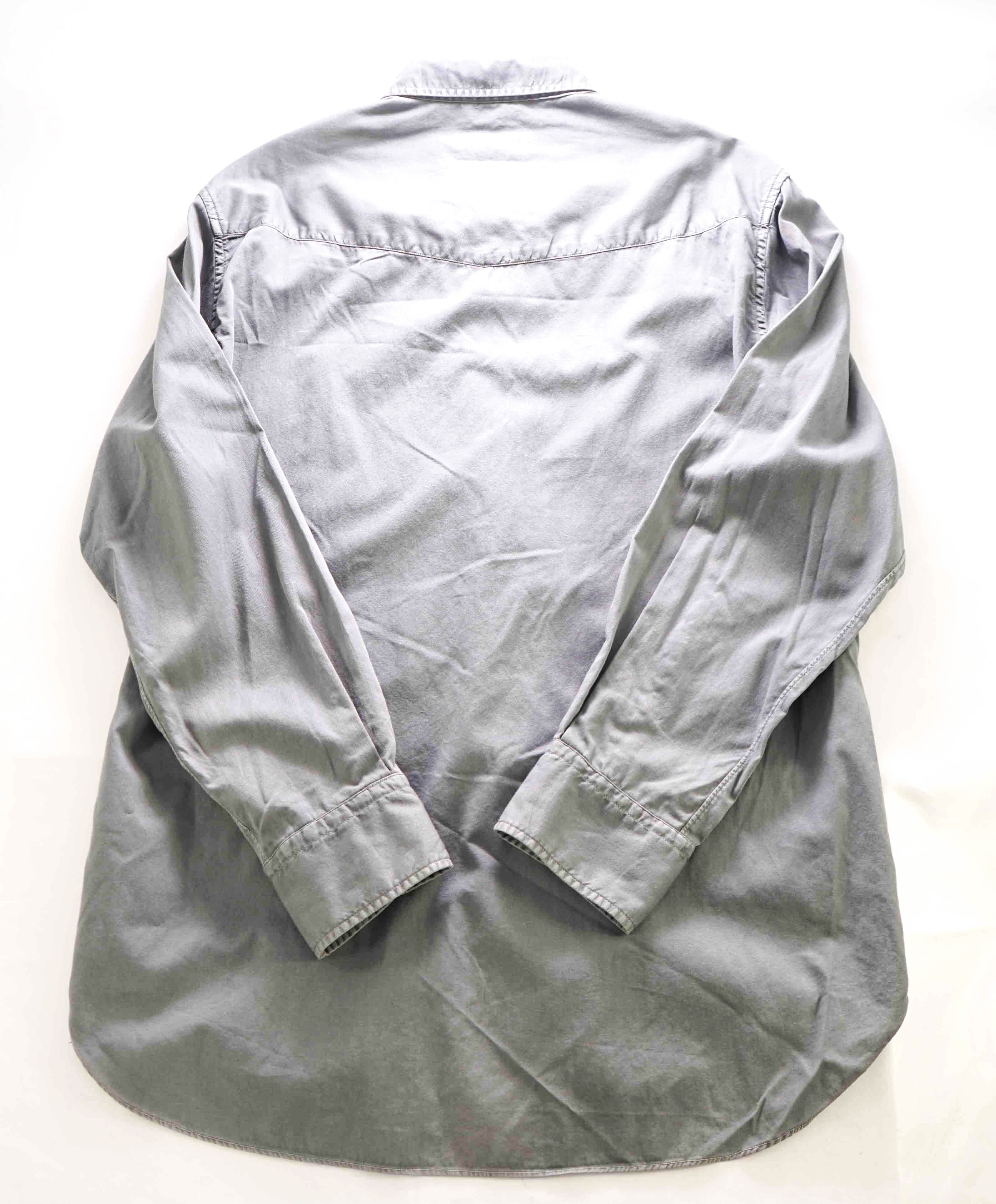 $340 OFFICINE GENERALE - PARIS 6E Cotton Point Collar Washed Collar Shirt - M