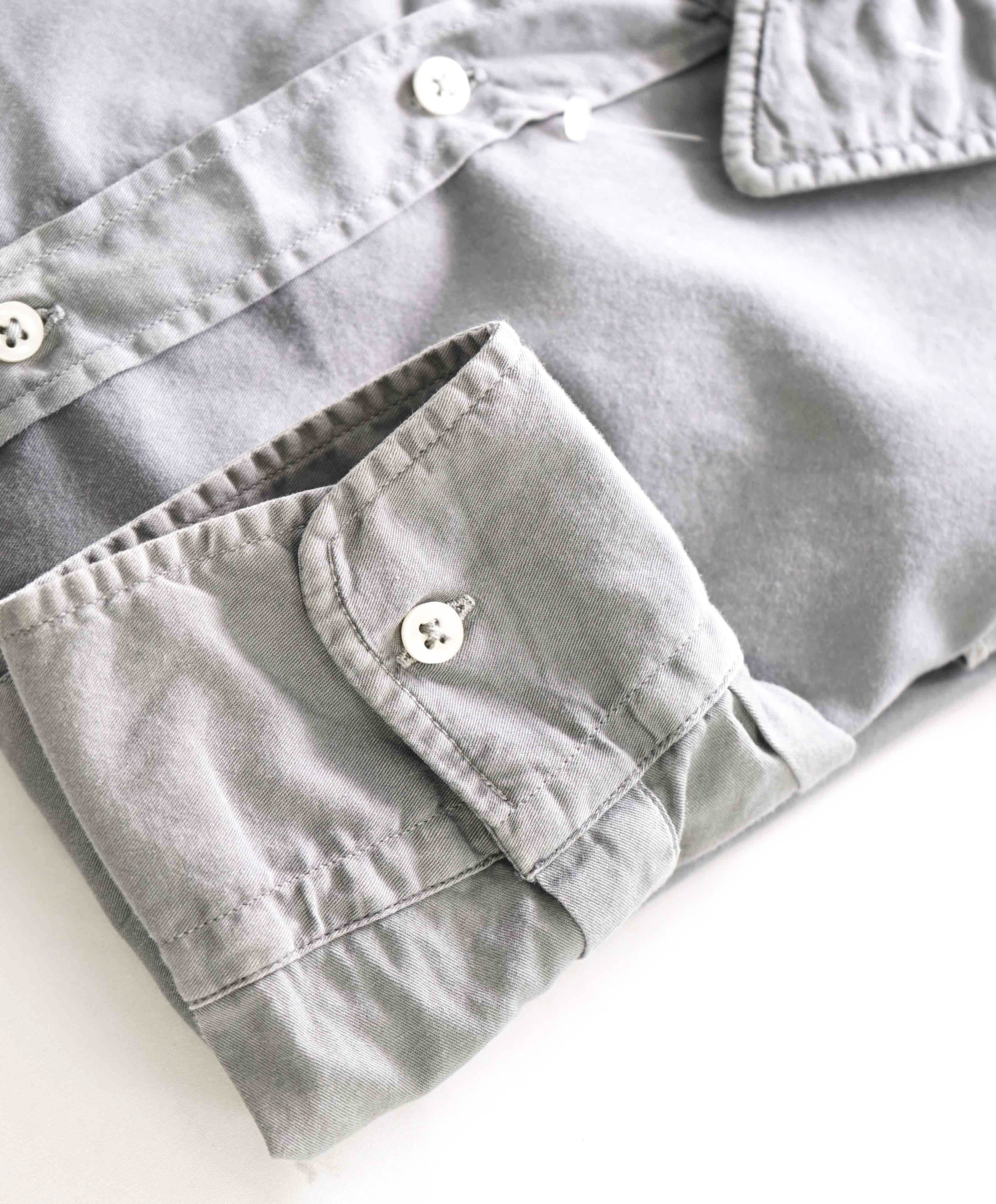 $340 OFFICINE GENERALE - PARIS 6E Cotton Point Collar Washed Collar Shirt - M