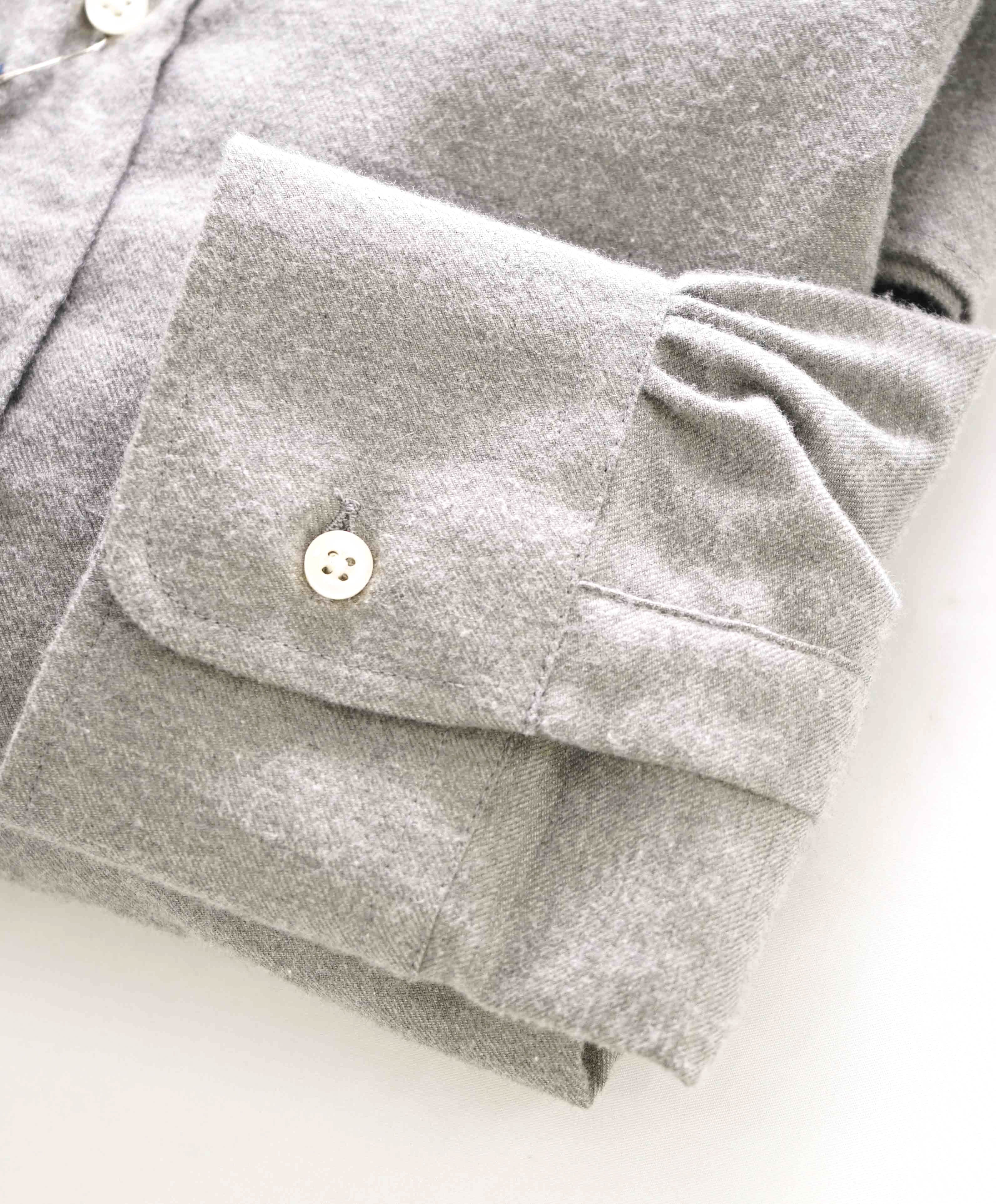 $380 OFFICINE GENERALE - PARIS 6E *Cotton/Cashmere* Band Collar Shirt - L