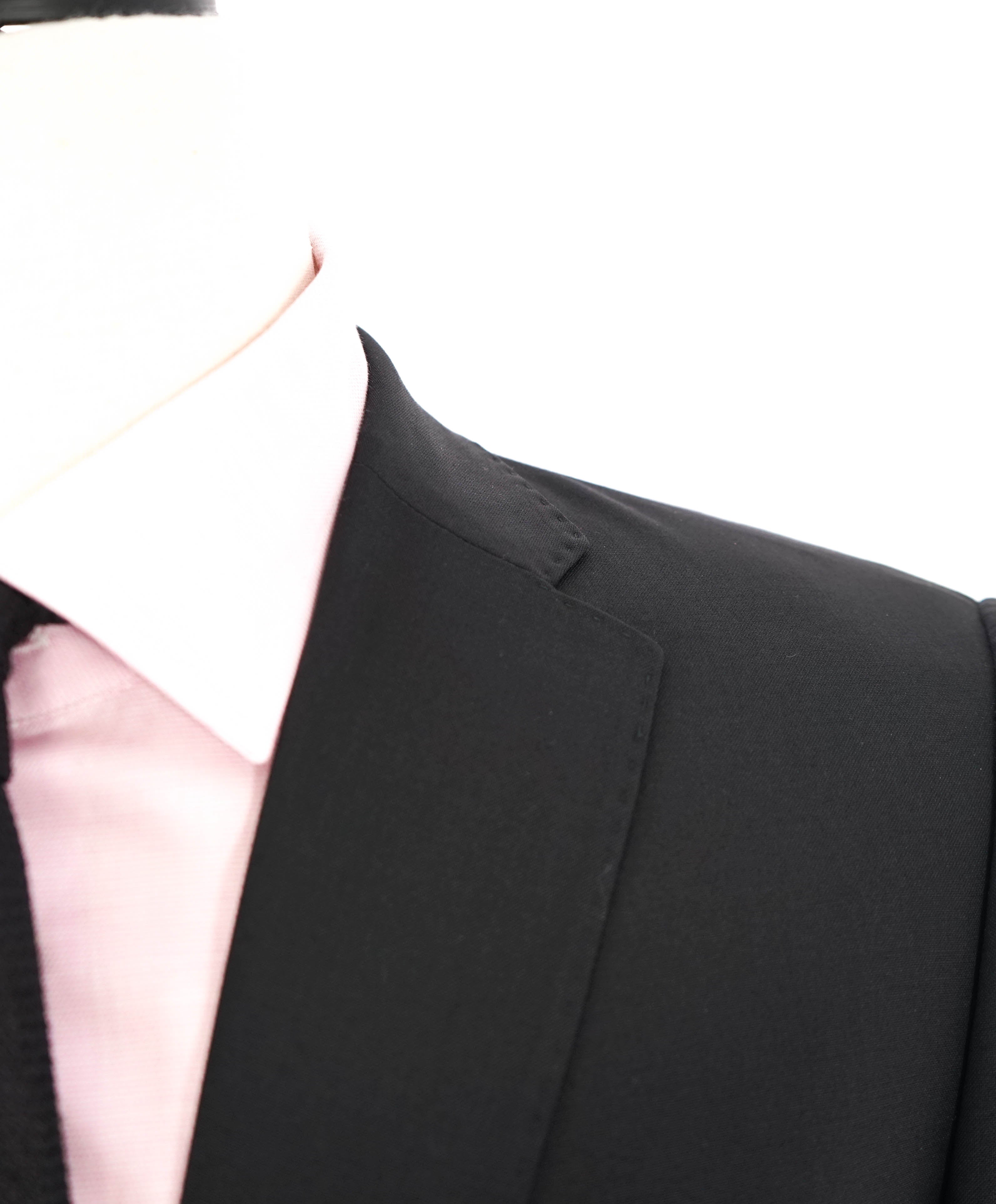 ARMANI COLLEZIONI - “M Line” Notch Lapel Solid Black Suit - 40R