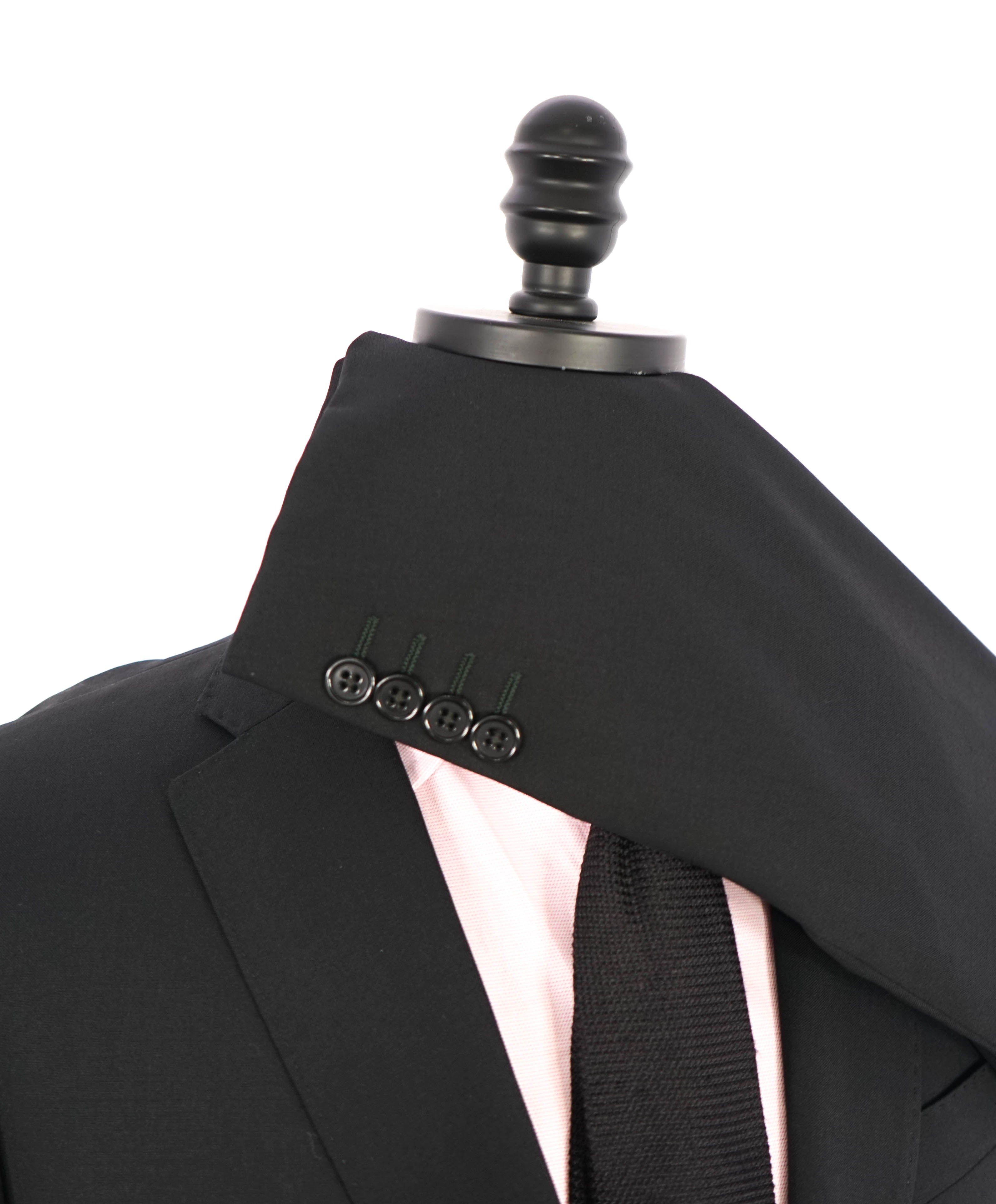 ARMANI COLLEZIONI - “M Line” Notch Lapel Solid Black Suit - 40R