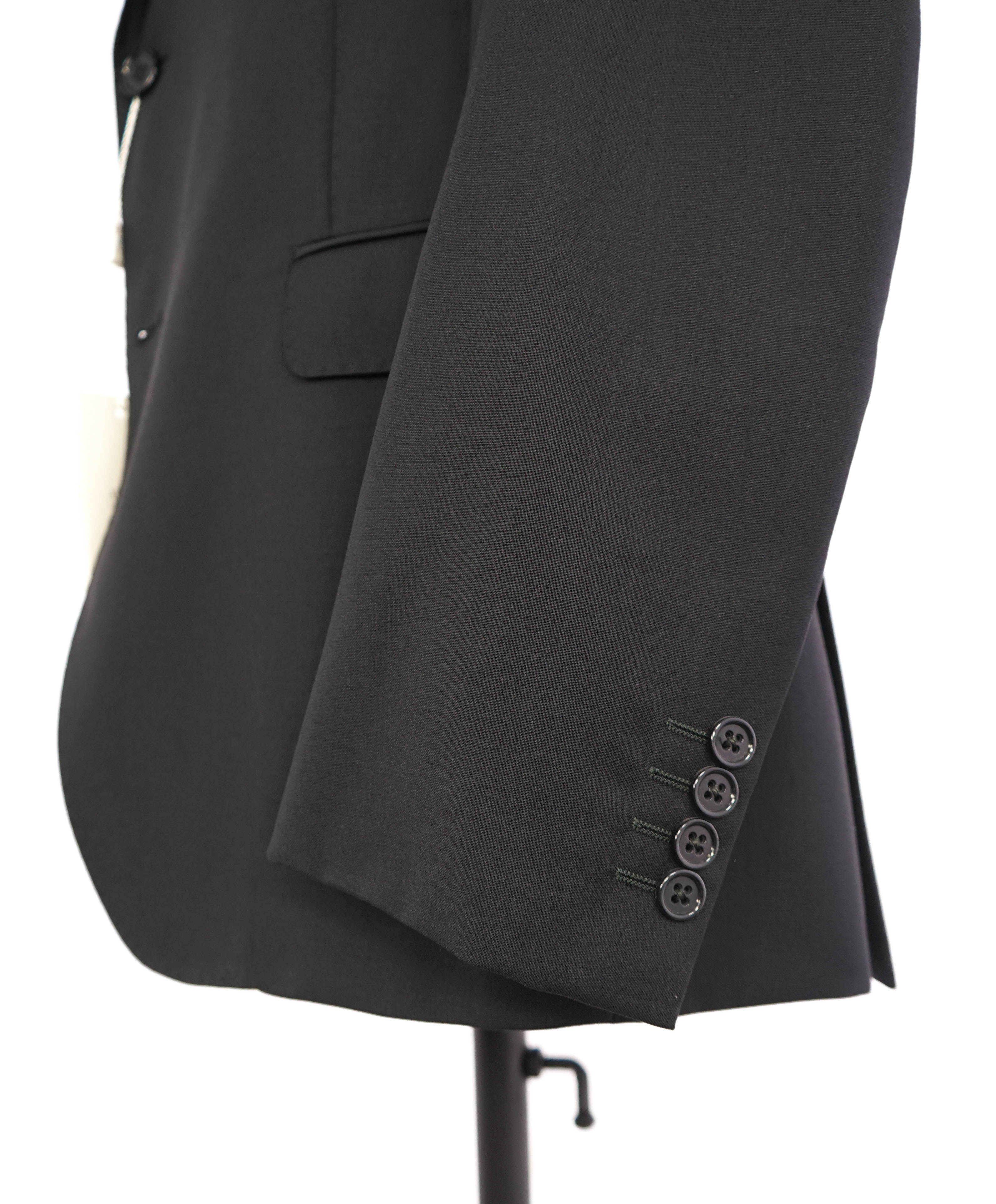 ARMANI COLLEZIONI - “M Line” Notch Lapel Solid Black Suit - 40R