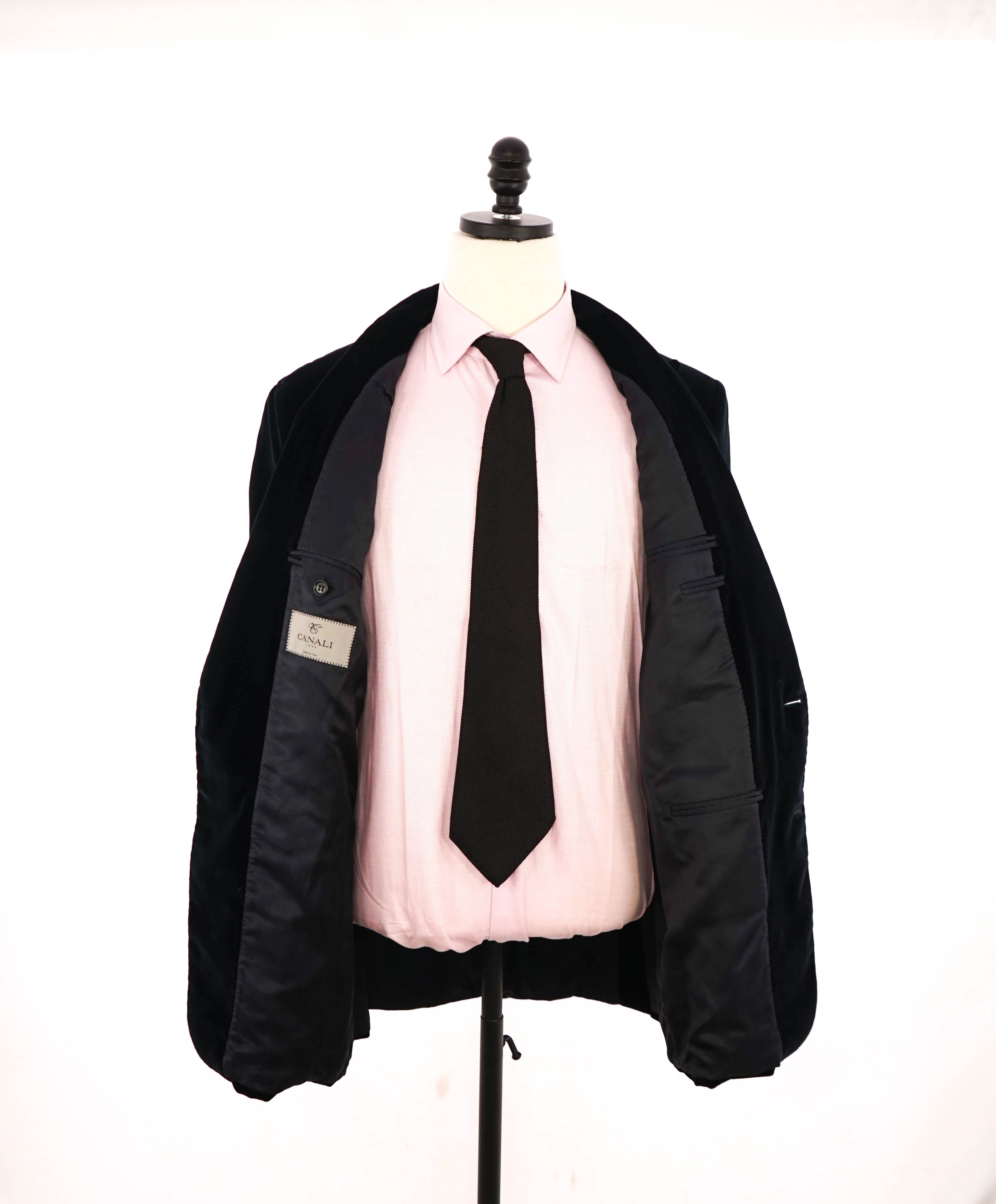 CANALI - Velvet Navy Dinner/Smoking Jacket - 44L