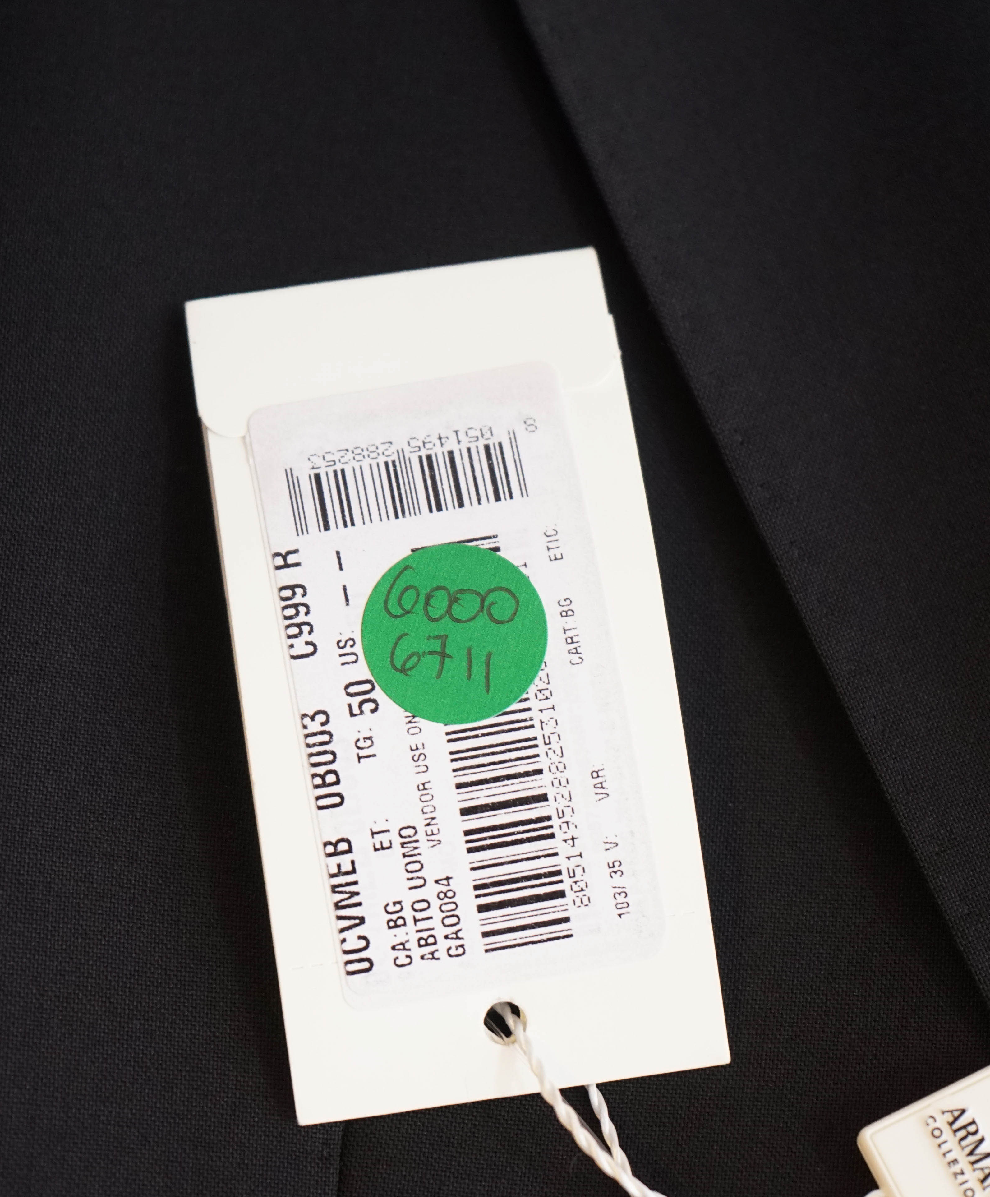 ARMANI COLLEZIONI - “M Line” Notch Lapel Solid Black Suit - 40R