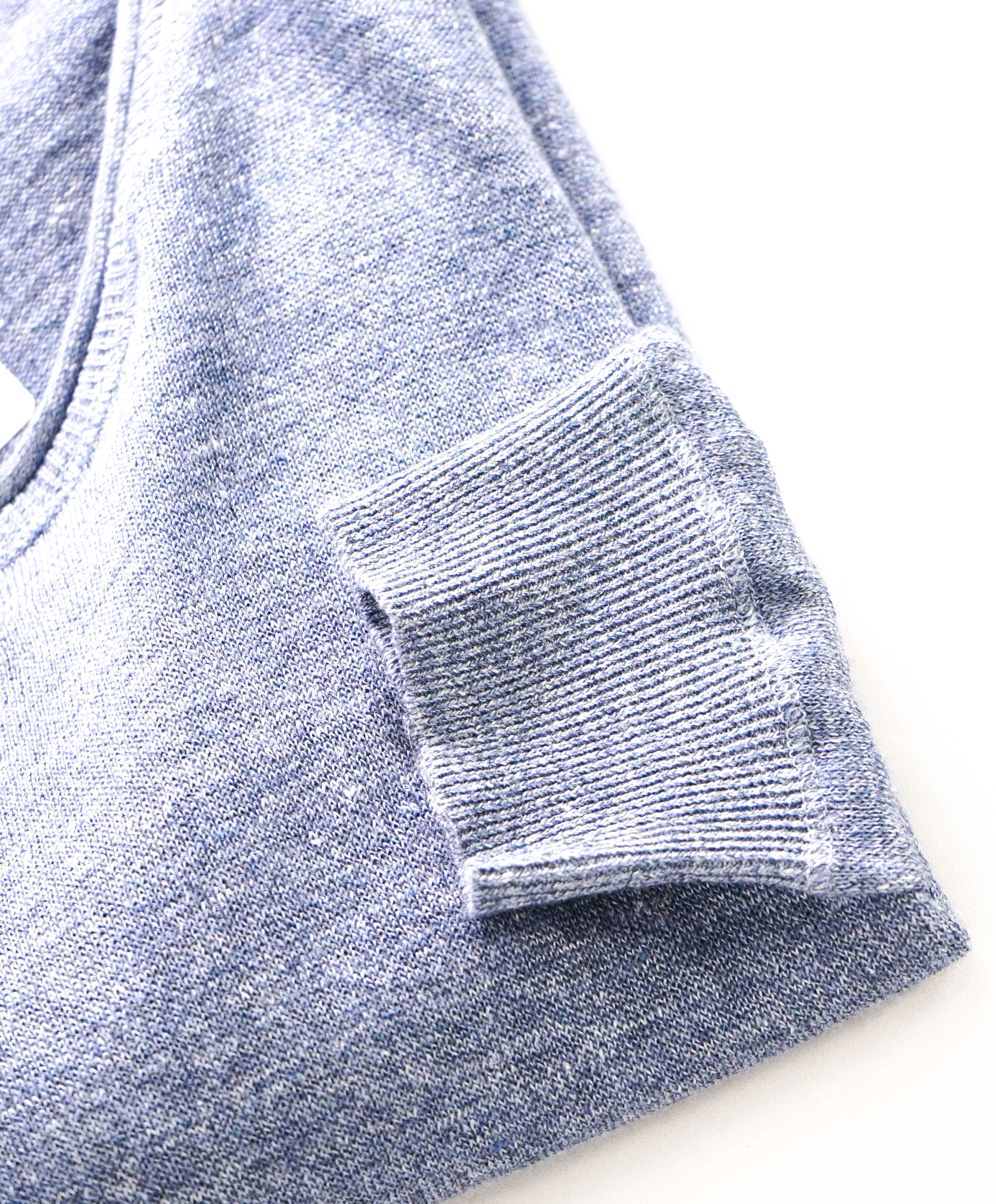 $795 Z ZEGNA - LINEN/COTTON Logo Blue Crewneck Sweater- XXL