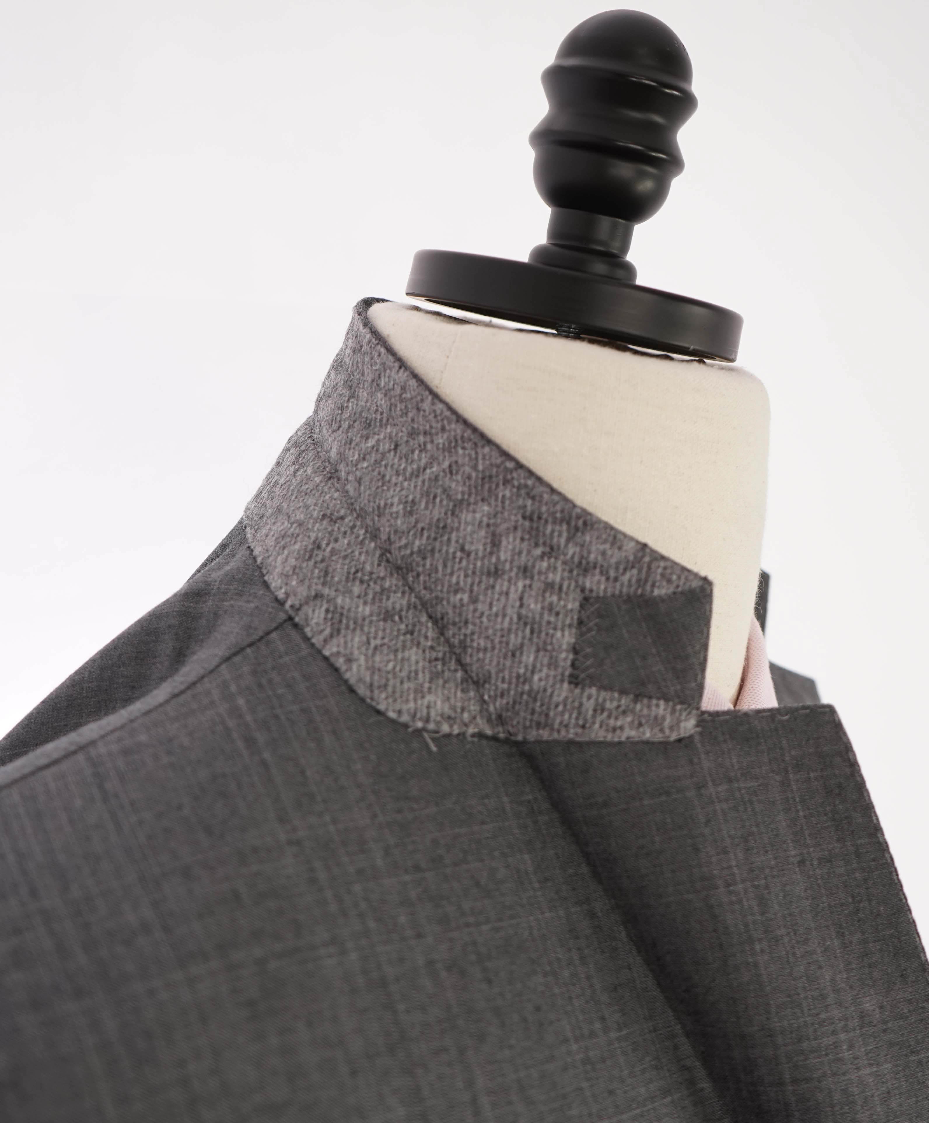 $3,595 ERMENEGILDO ZEGNA -"TROFEO 600" SILK Gray Check Blazer - 44R
