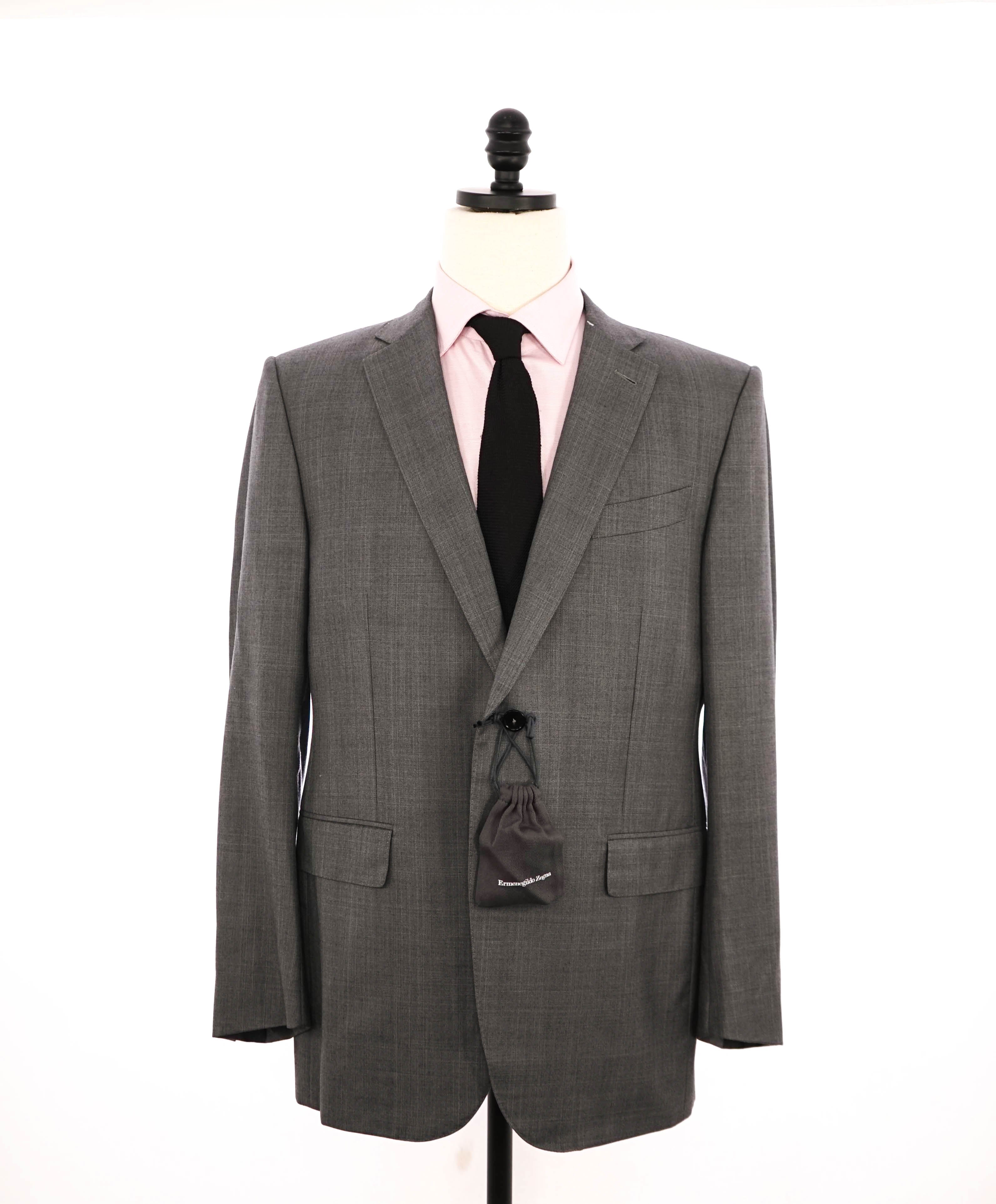 $3,595 ERMENEGILDO ZEGNA -"TROFEO 600" SILK Gray Check Blazer - 44R