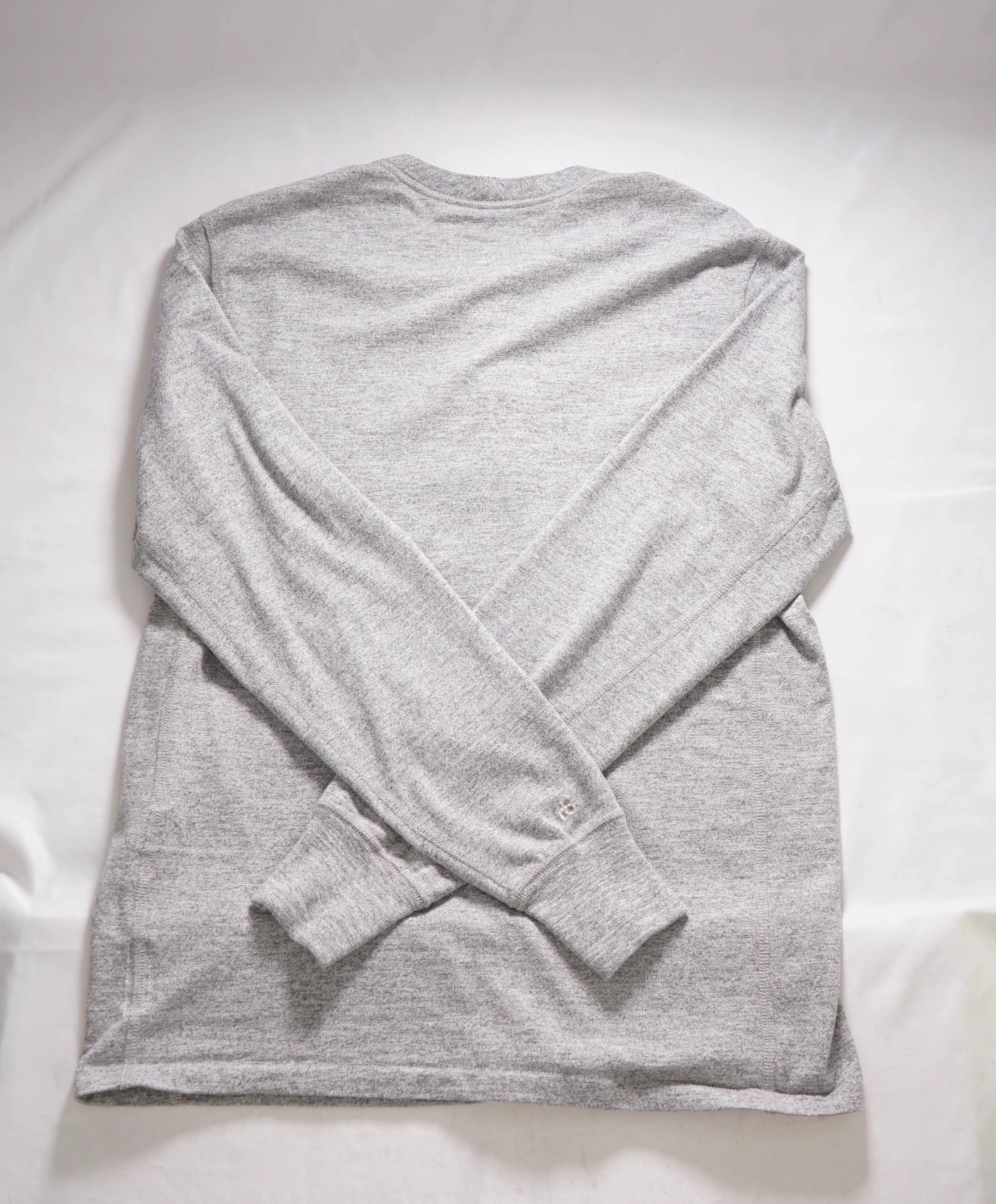 $165 RAG & BONE - Henley Gray Logo Stitch Sleeve Cuff - SMALL S/P