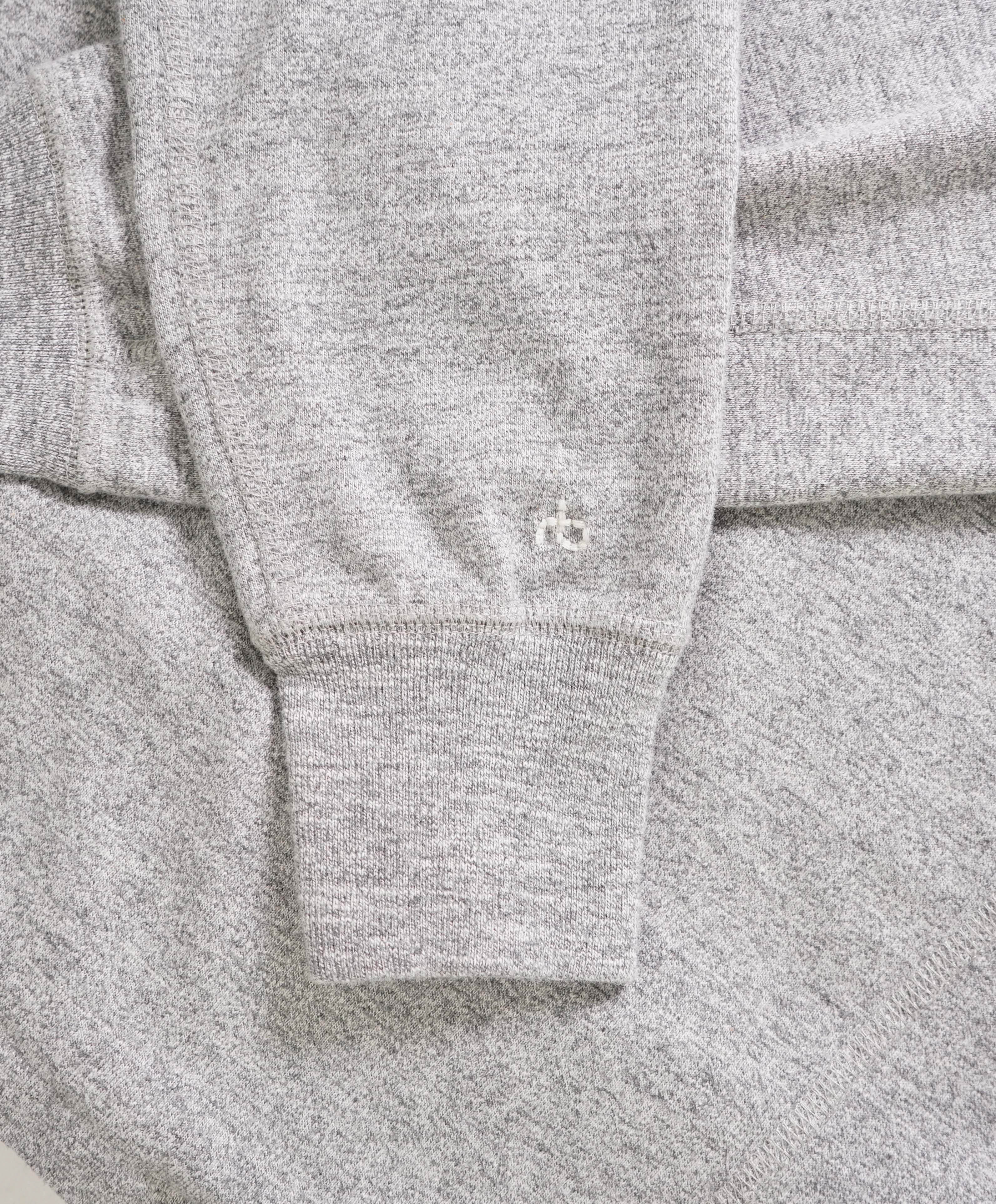 $165 RAG & BONE - Henley Gray Logo Stitch Sleeve Cuff - SMALL S/P