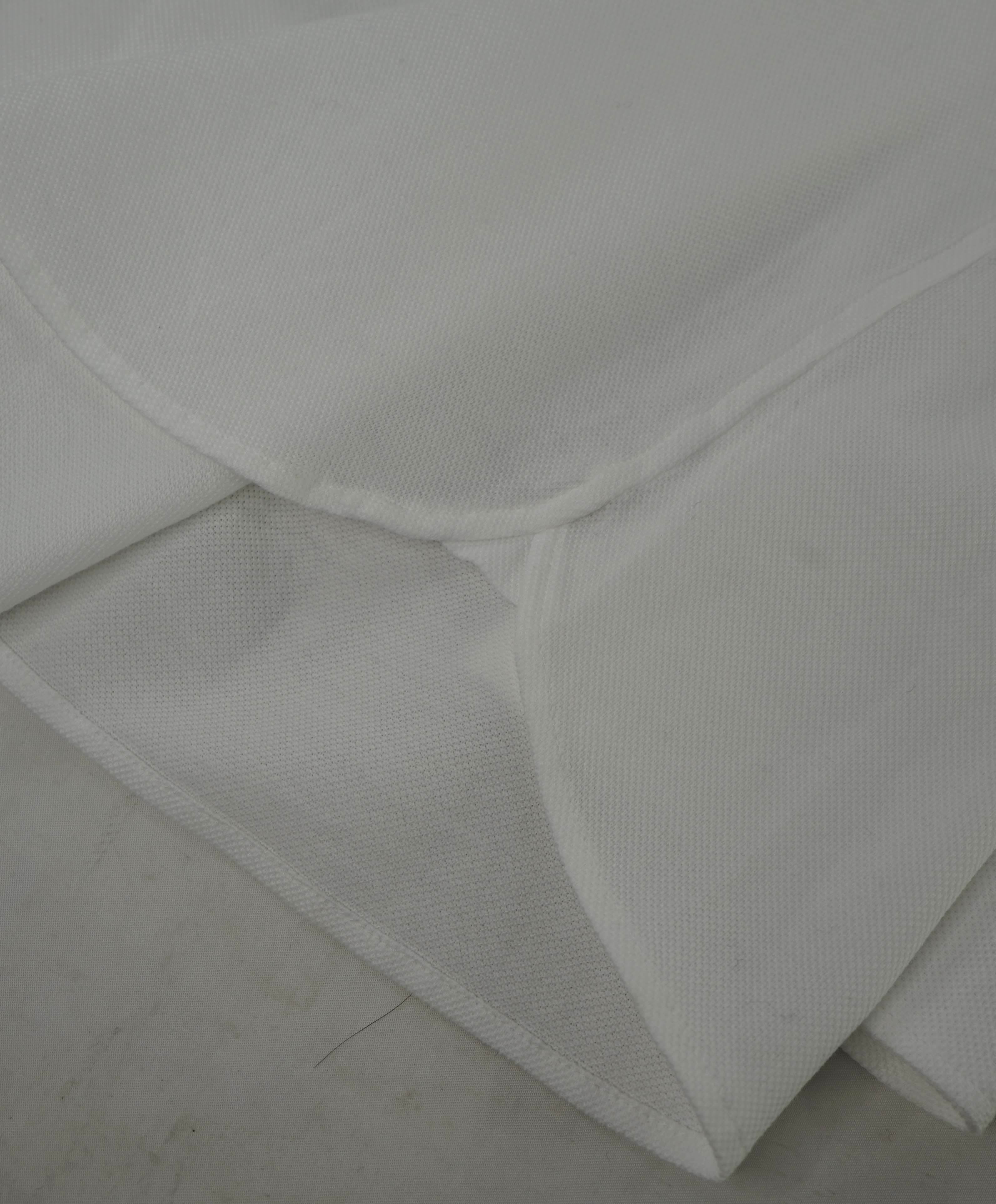 $690 ZEGNA - White Men's Pique Jersey Sport Shirt Button Down Shirt - XL