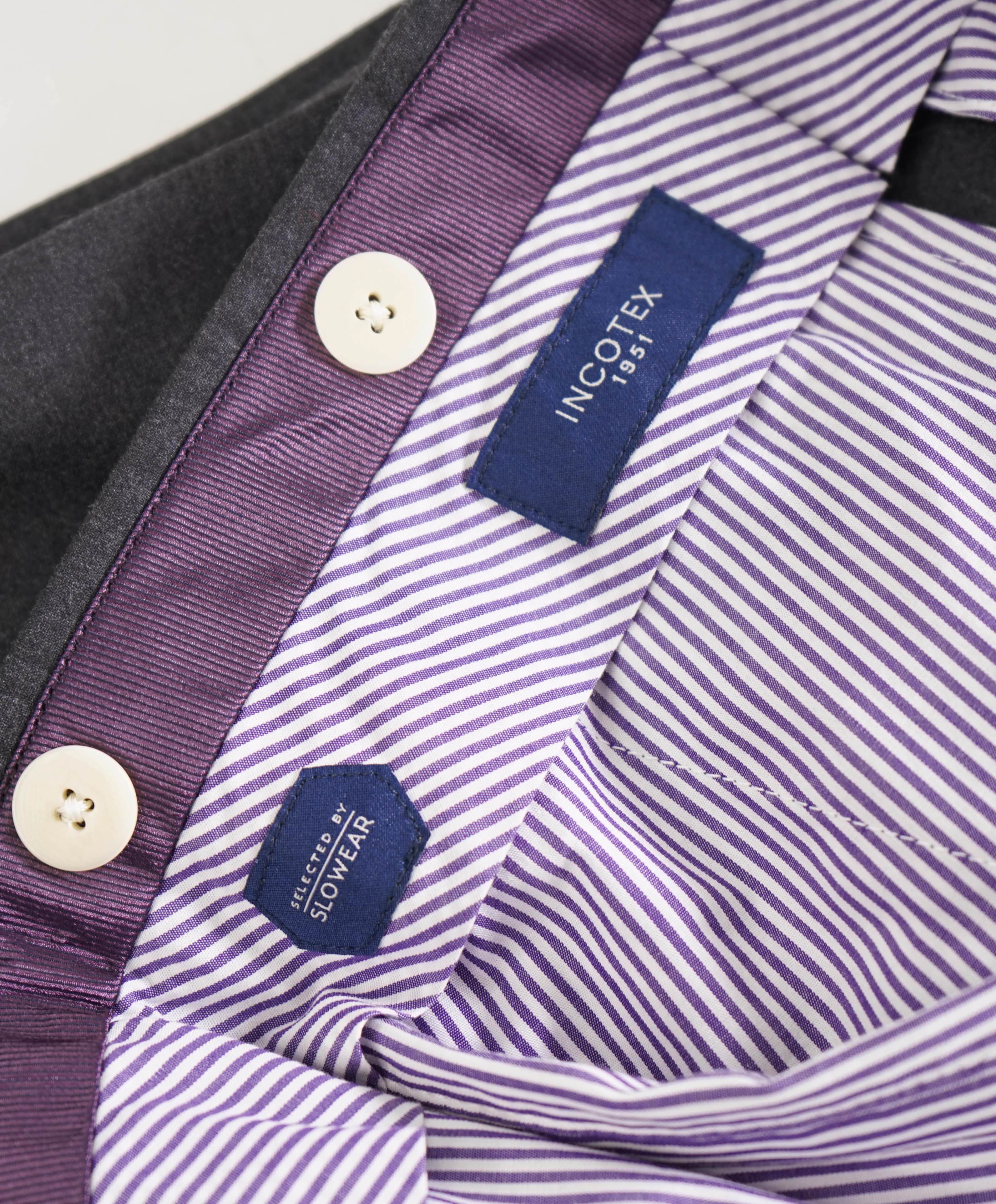 $460 INCOTEX - "SUPER 150's" Gray Flat Front Wool Dress Pants - 38W