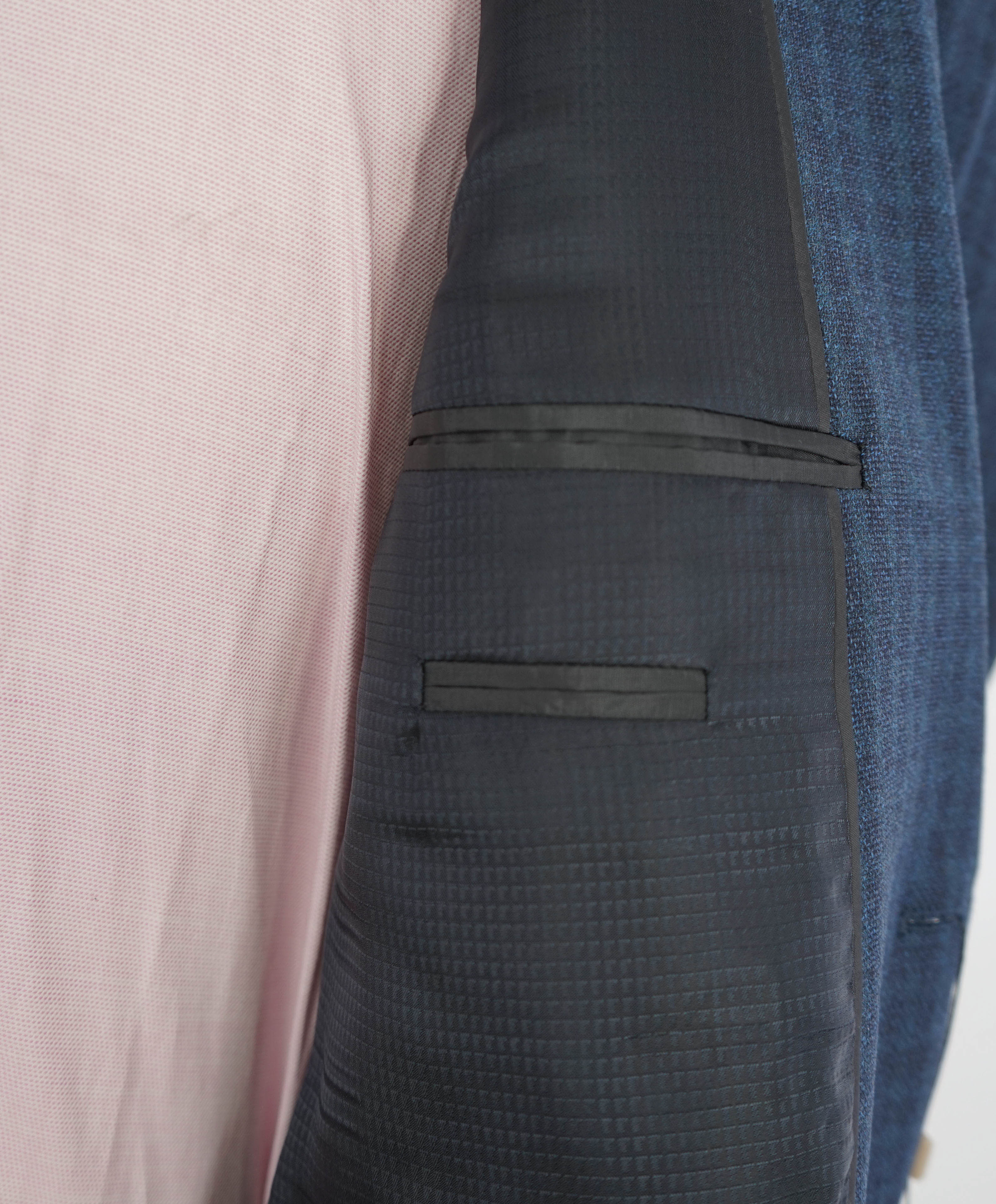 $1,595 ARMANI COLLEZIONI - "G Line" Tonal Blue Check Jacket Blazer - 42R