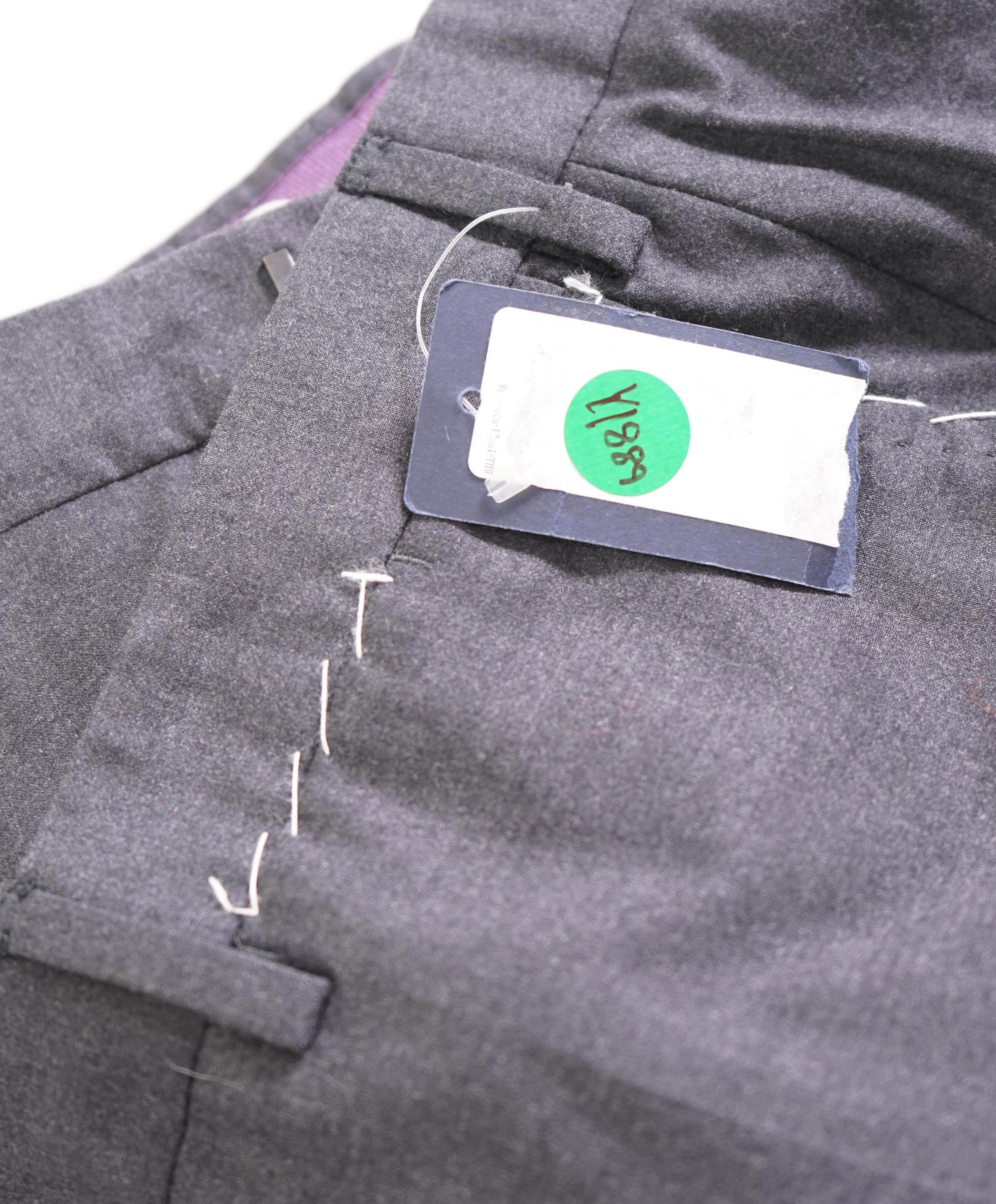 $460 INCOTEX - "SUPER 150's" Gray Flat Front Wool Dress Pants - 38W