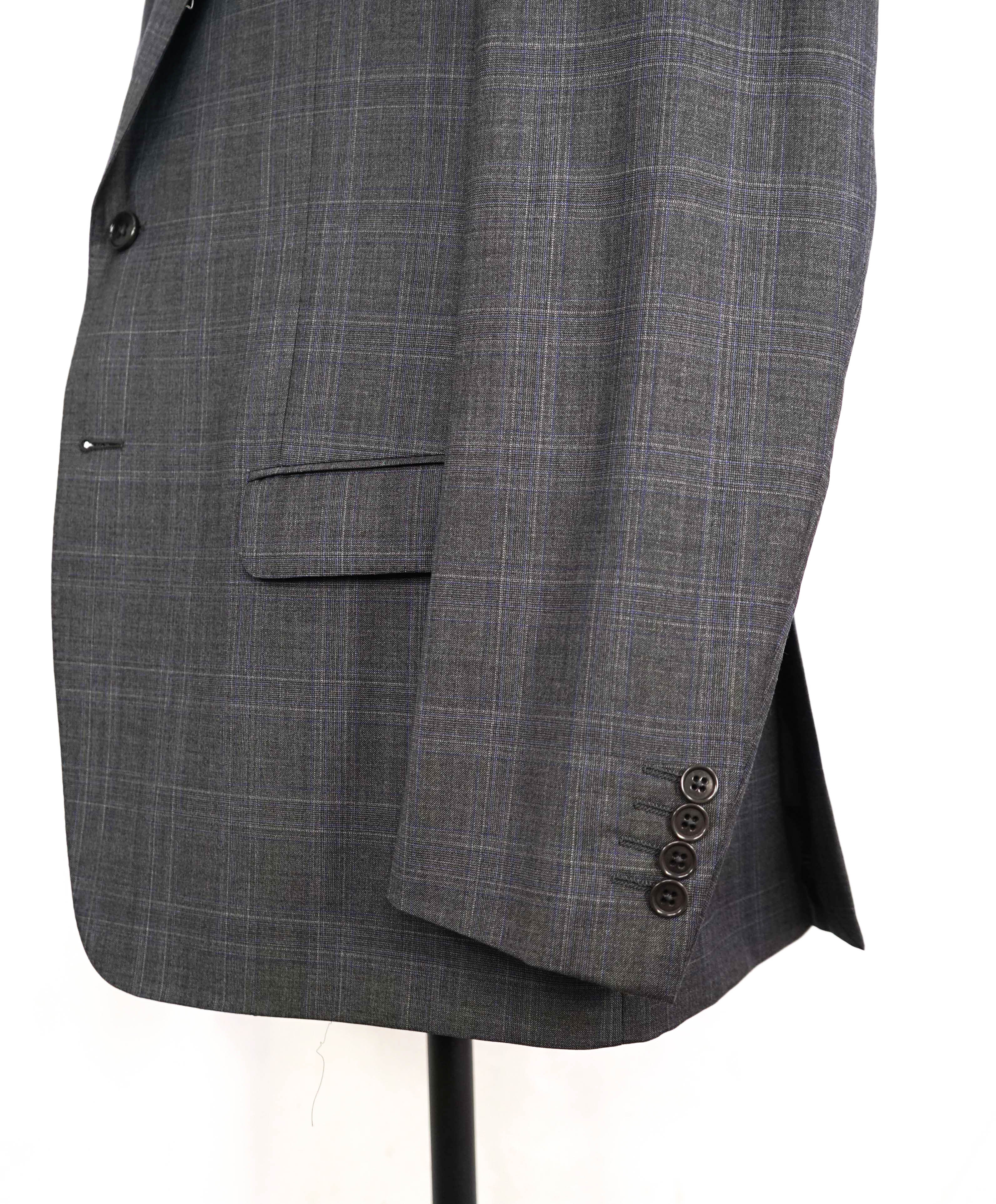 $2,000 ARMANI COLLEZIONI - Gray Check Plaid Notch Lapel Suit - 44R