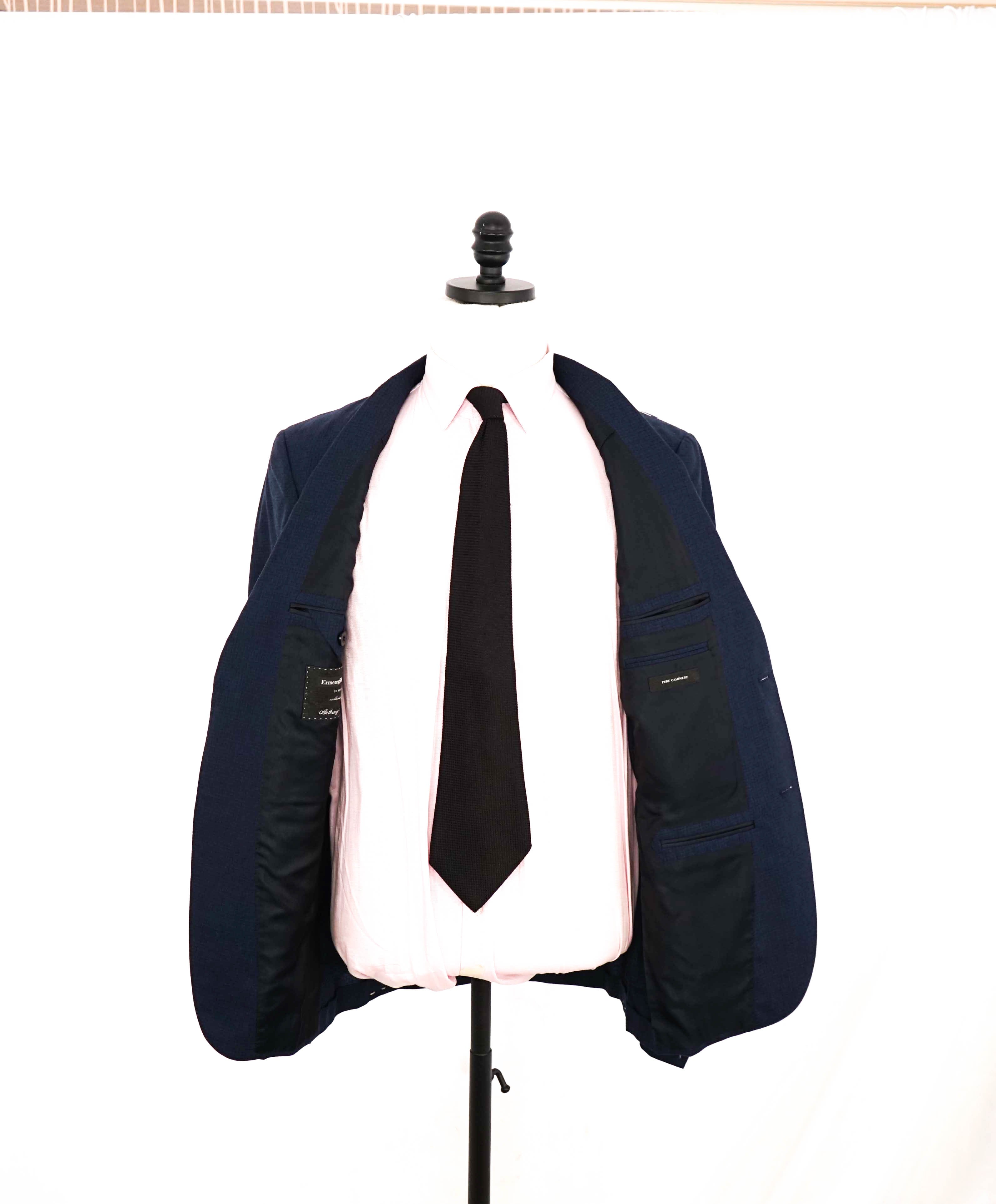 $5,995 ERMENEGILDO ZEGNA- *SU MISURA* Pure Cashmere Navy Blazer- 40R US (50EU)