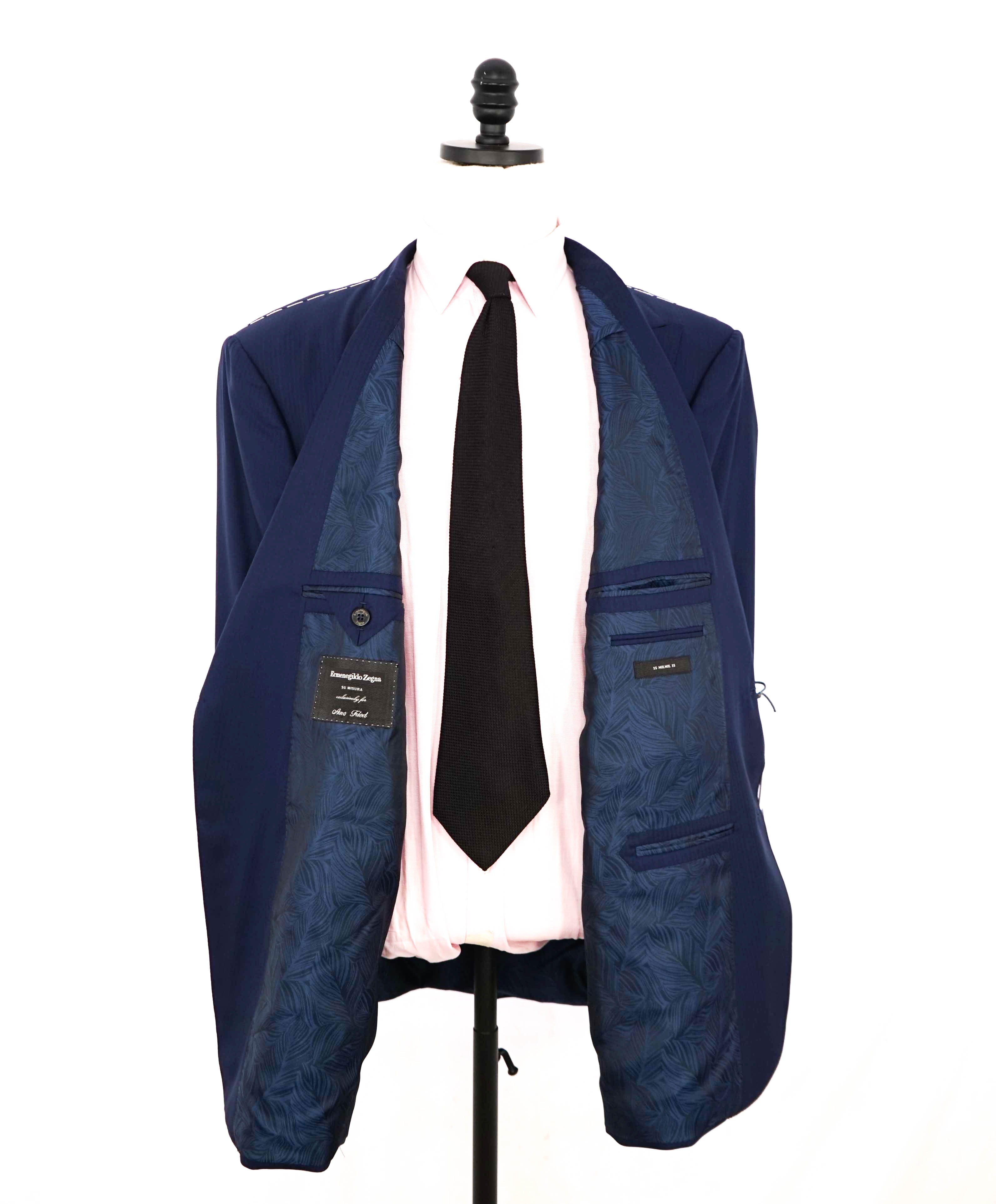 $4,650 ERMENEGILDO ZEGNA- *SU MISURA* Wool 15 MIL MIL 15 Blue Blazer- 54R US (64EU)