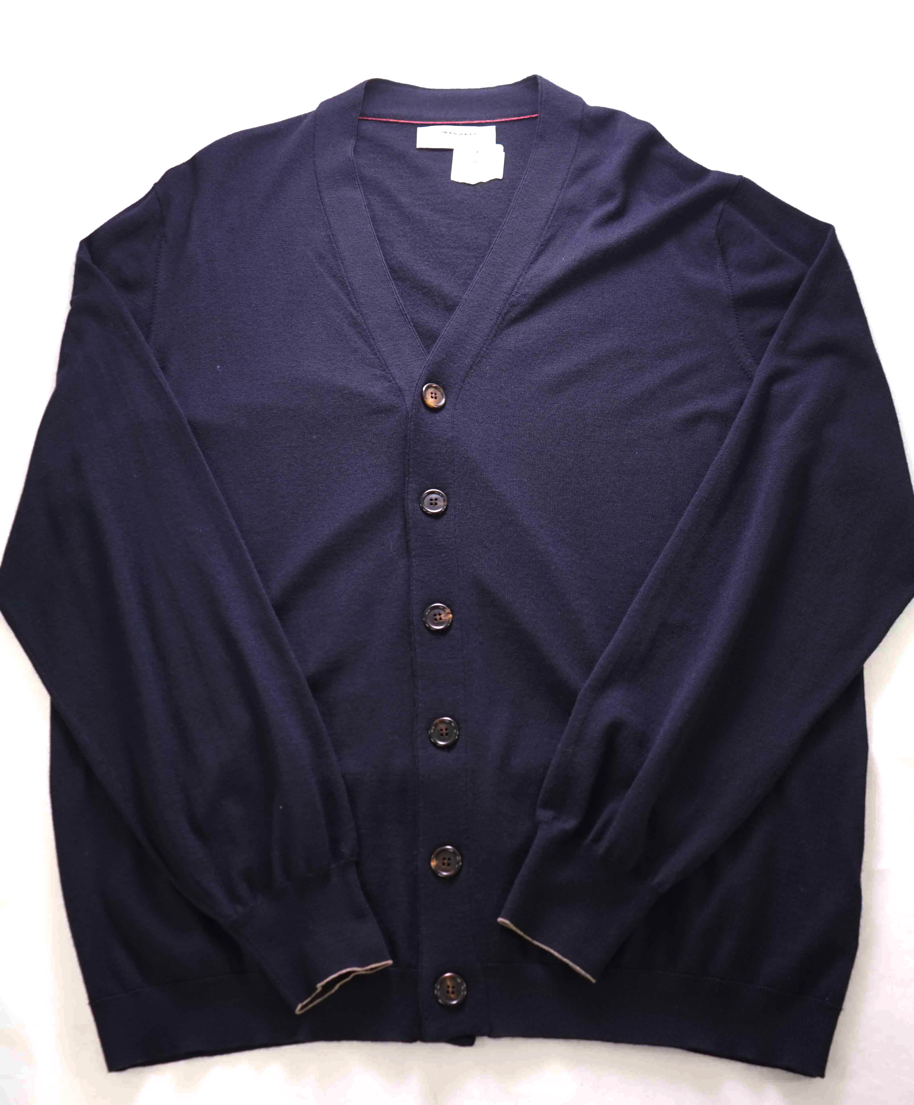 $1,295 BRUNELLO CUCINELLI - *CASHMERE/WOOL* Navy Cardigan Sweater- 58 (46US))