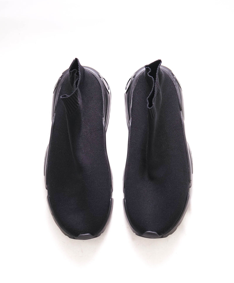 $995 SALVATORE FERRAGAMO - Knit Black Sock Lug Sole Sneaker - 8 M US