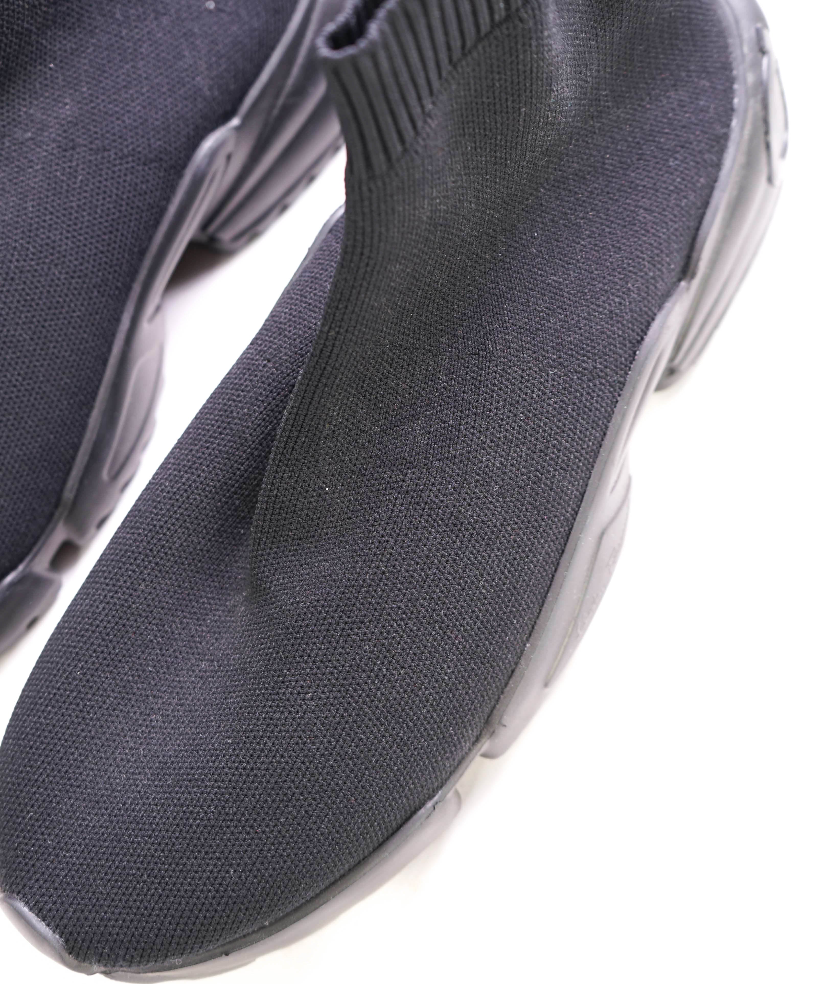 $995 SALVATORE FERRAGAMO - Knit Black Sock Lug Sole Sneaker - 8 M US