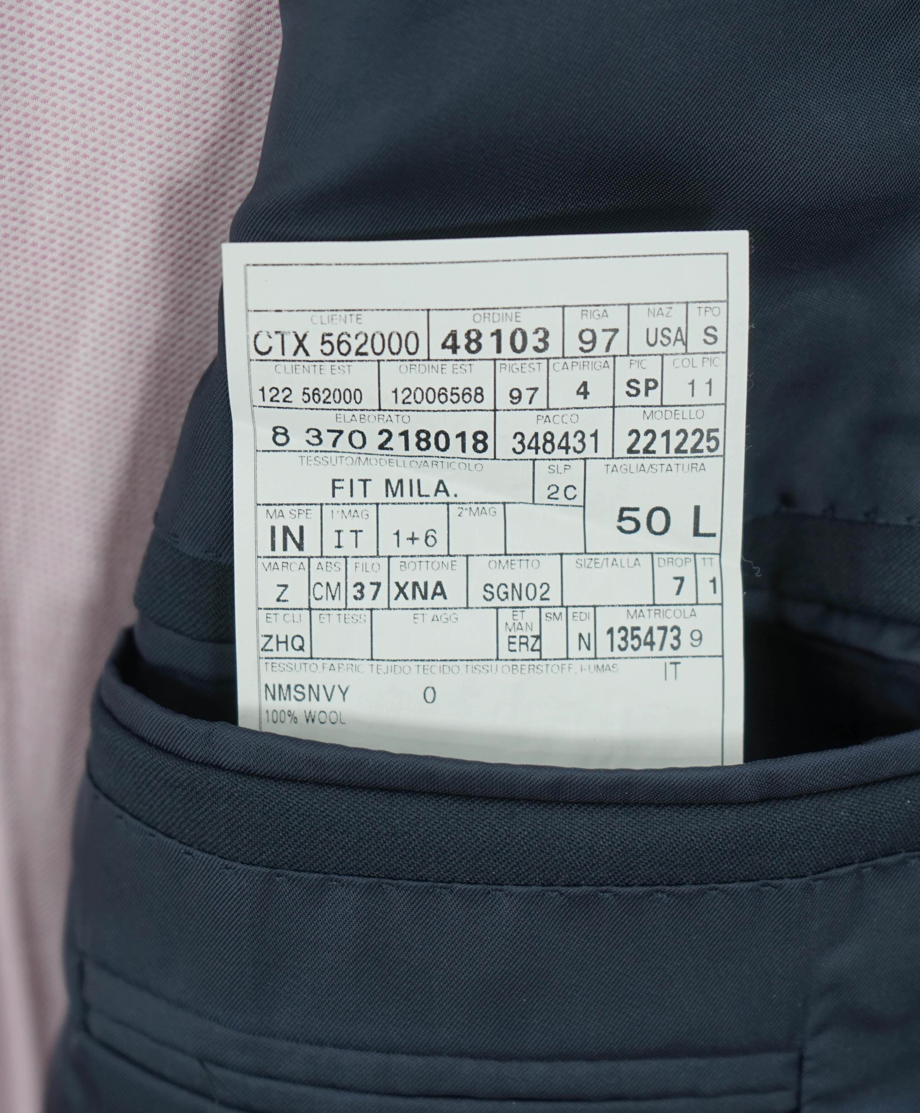 $3,295 ERMENEGILDO ZEGNA - “Multiseason" NAVY Solid Notch Lapel Blazer - 40L