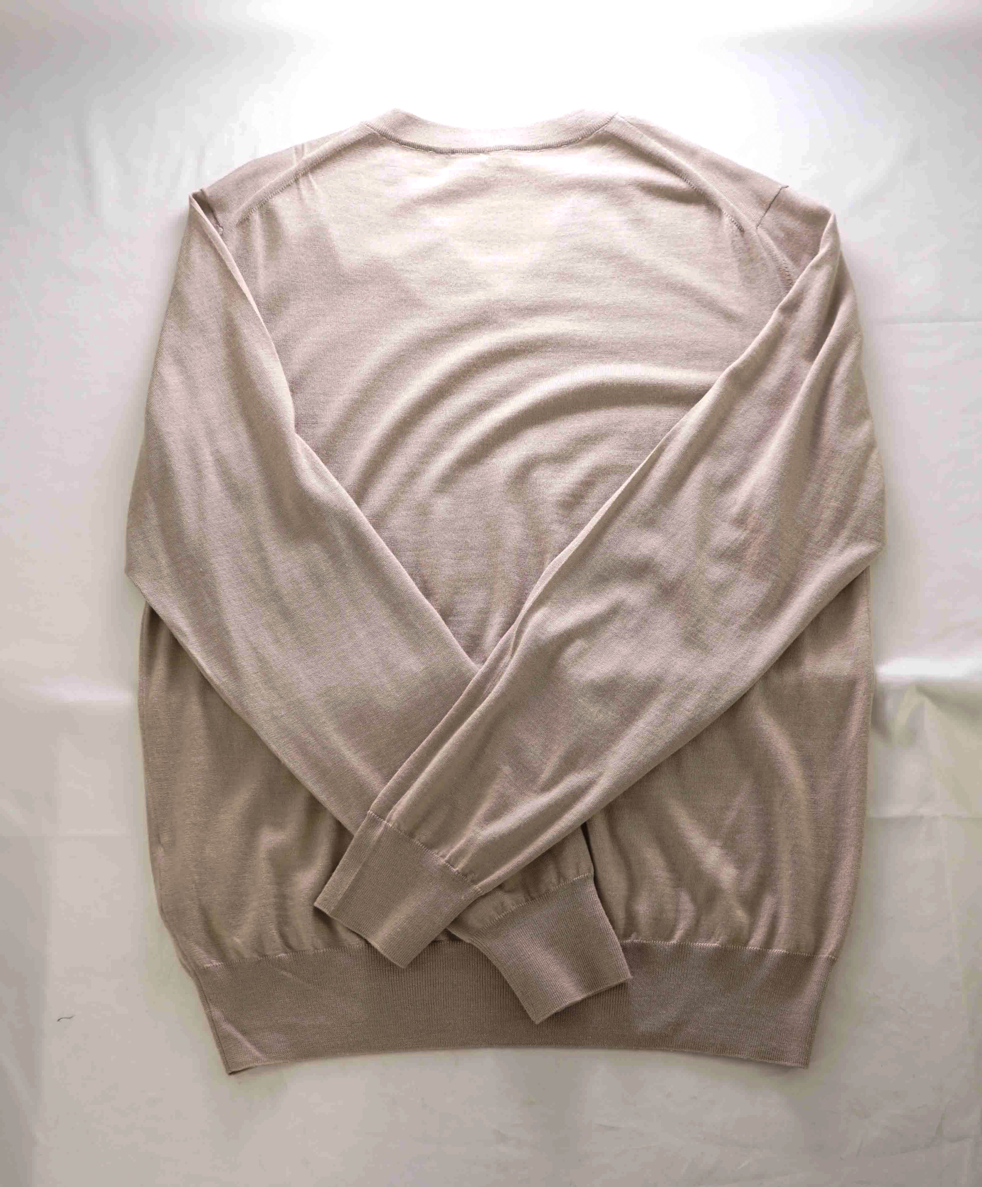 $1,395 BRIONI -WOOL/SILK/CASHMERE Beige V-Neck Pullover Sweater- 42 (52EU)