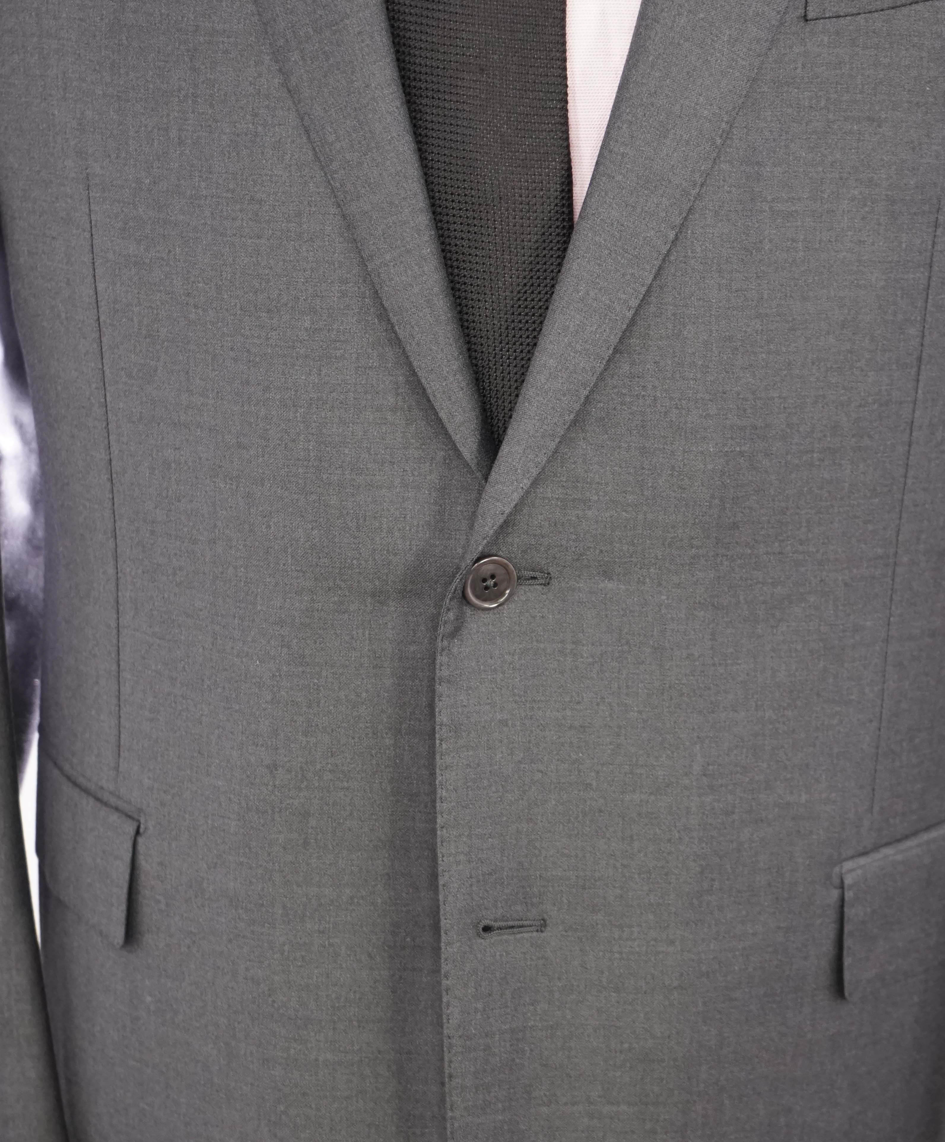 $3,295 ERMENEGILDO ZEGNA -"TROFEO" Solid GRAY Closet Staple Blazer - 48L