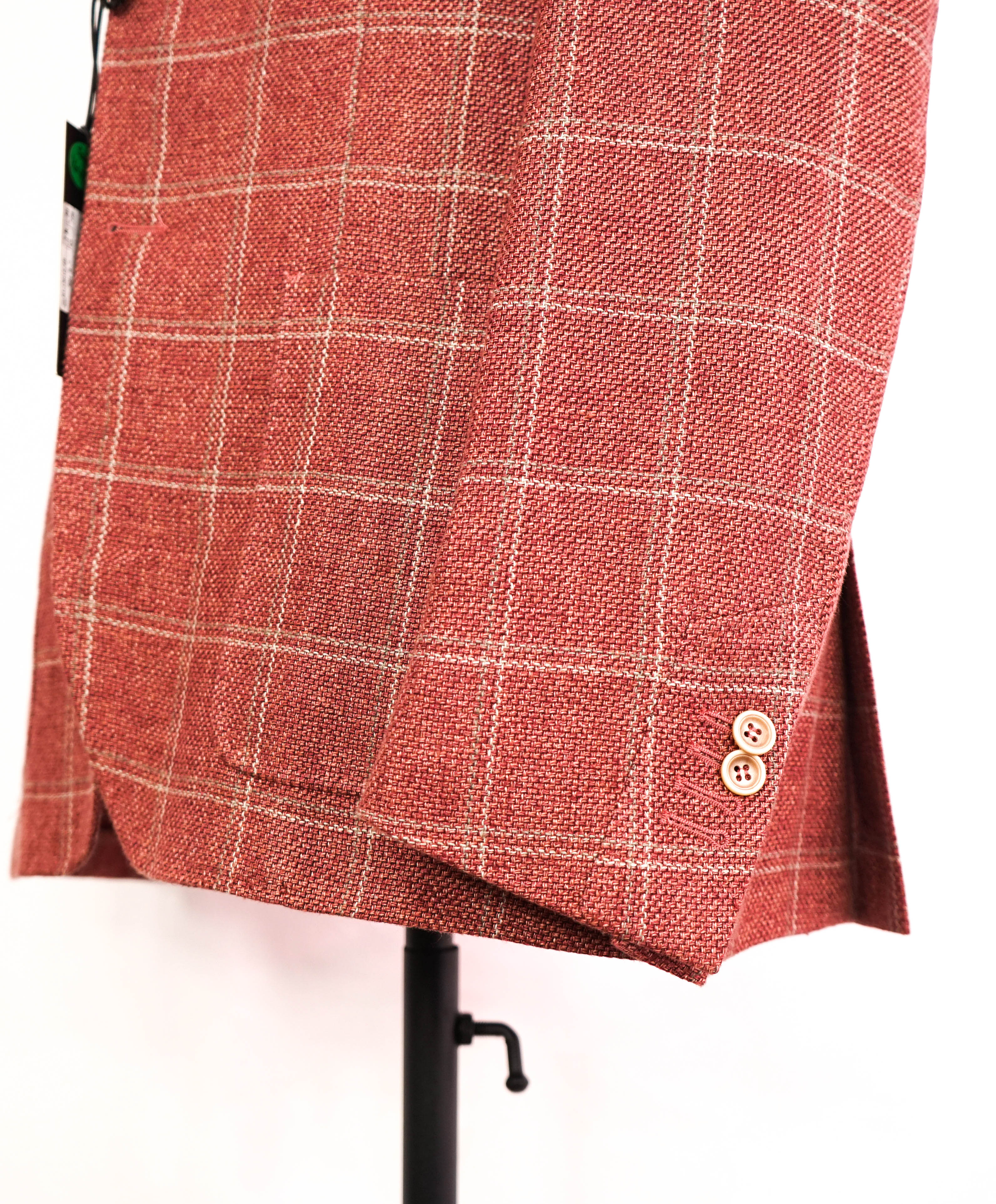 $1,595 CORNELIANI - Pink/Red LINEN/WOOL Logo Blazer - 40R