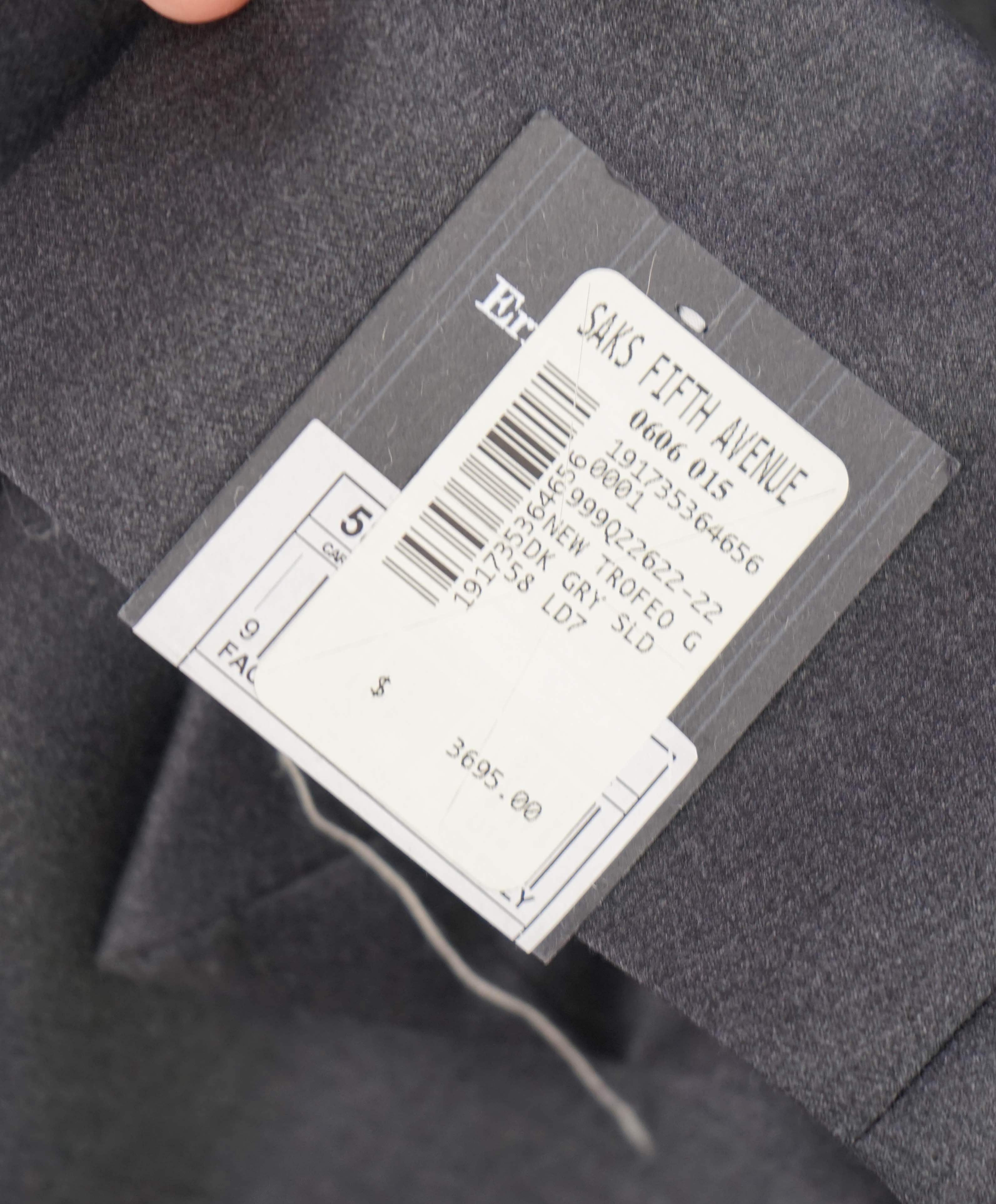 $3,295 ERMENEGILDO ZEGNA -"TROFEO" Solid GRAY Closet Staple Blazer - 48L