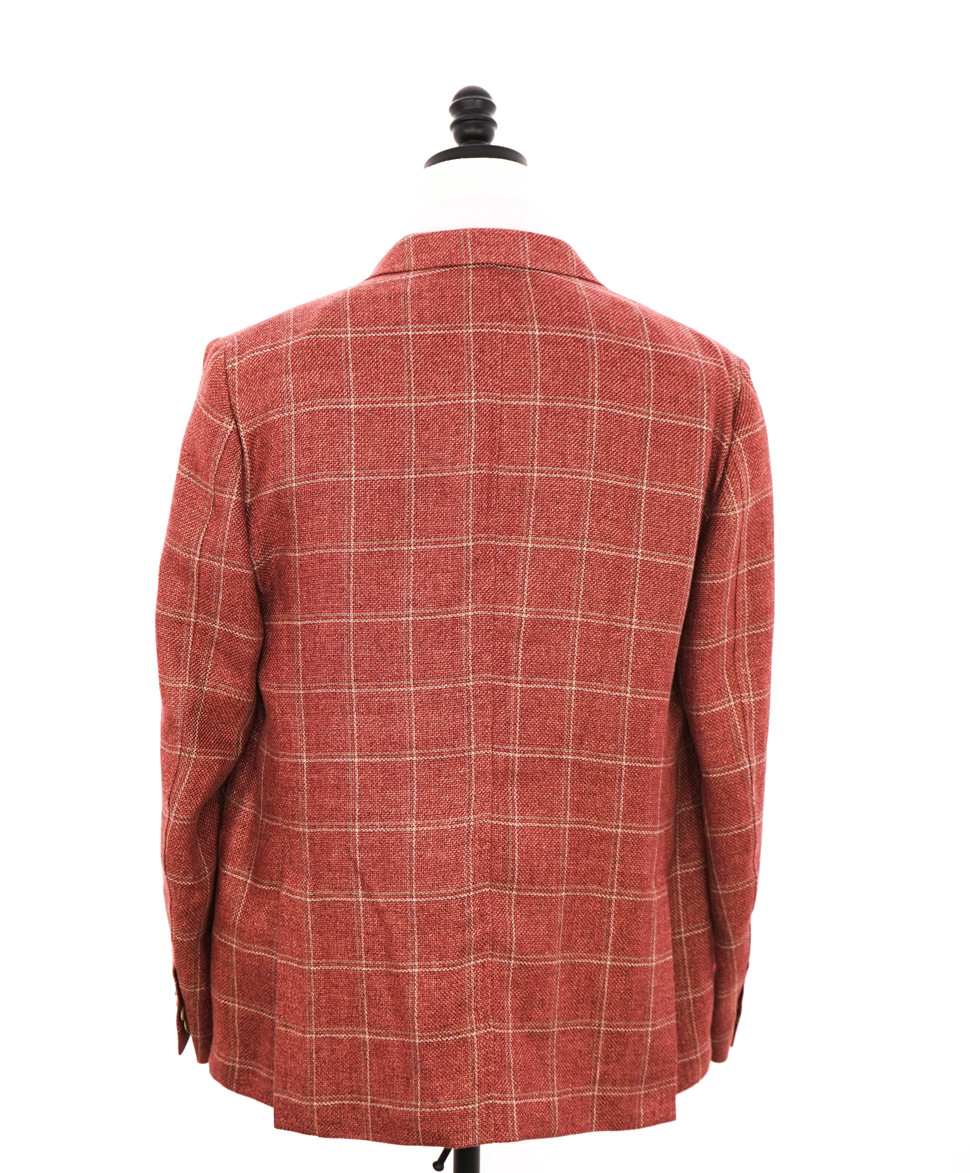 $1,595 CORNELIANI - Pink/Red LINEN/WOOL Logo Blazer - 40R