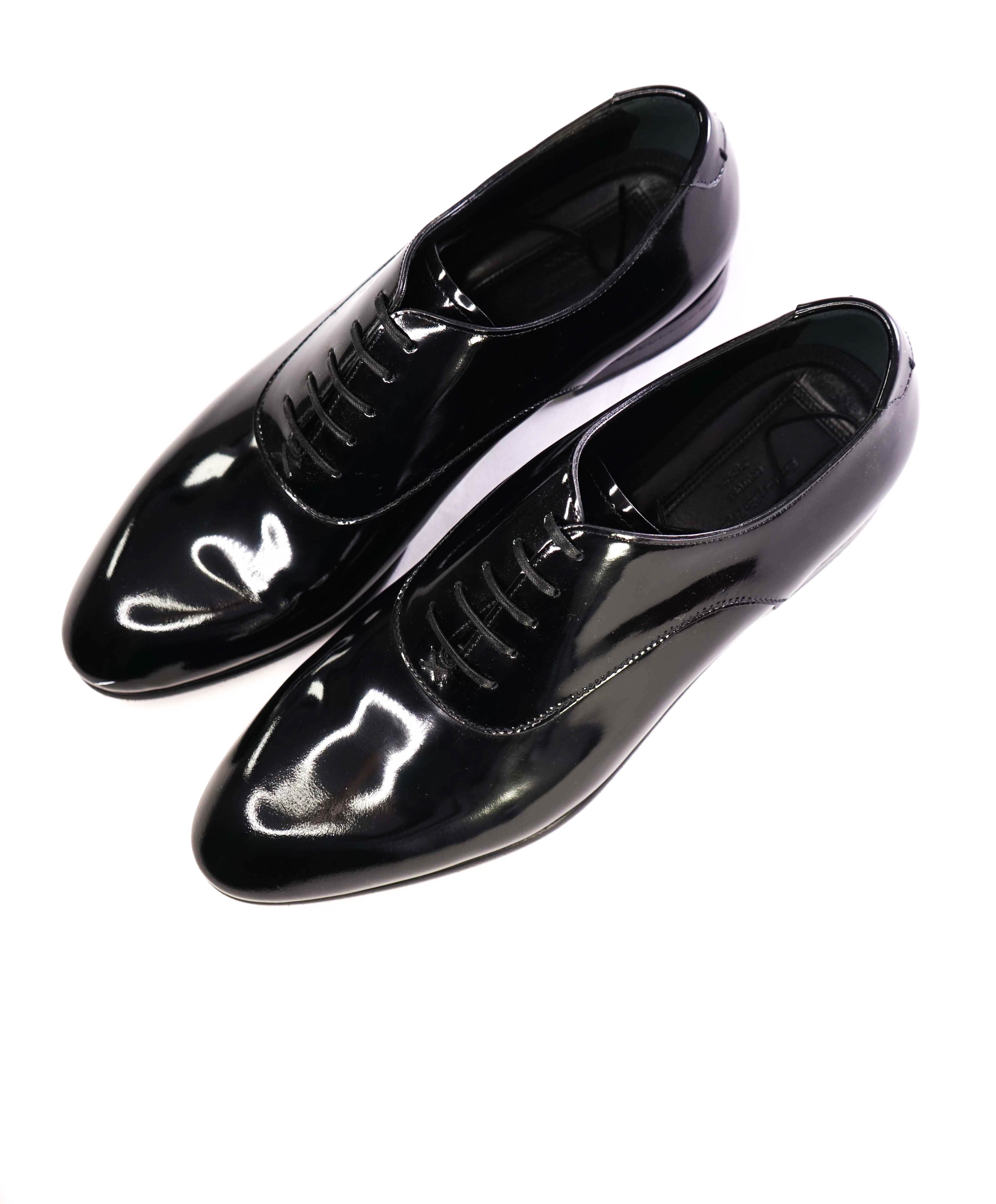 $890 ERMENEGILDO ZEGNA - Monte Carlo Black Patent Leather Oxfords - 10 US