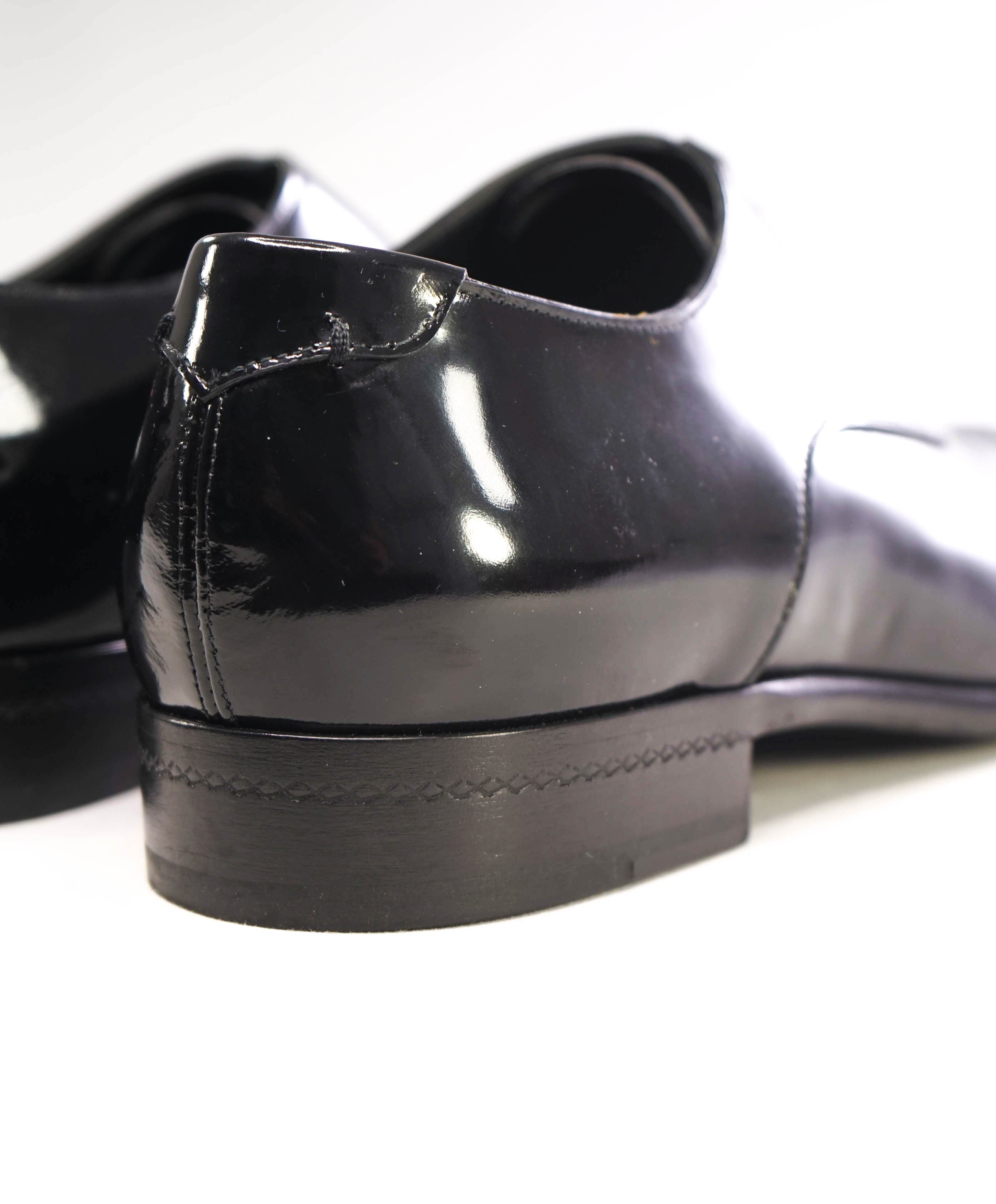 $890 ERMENEGILDO ZEGNA - Monte Carlo Black Patent Leather Oxfords - 10 US